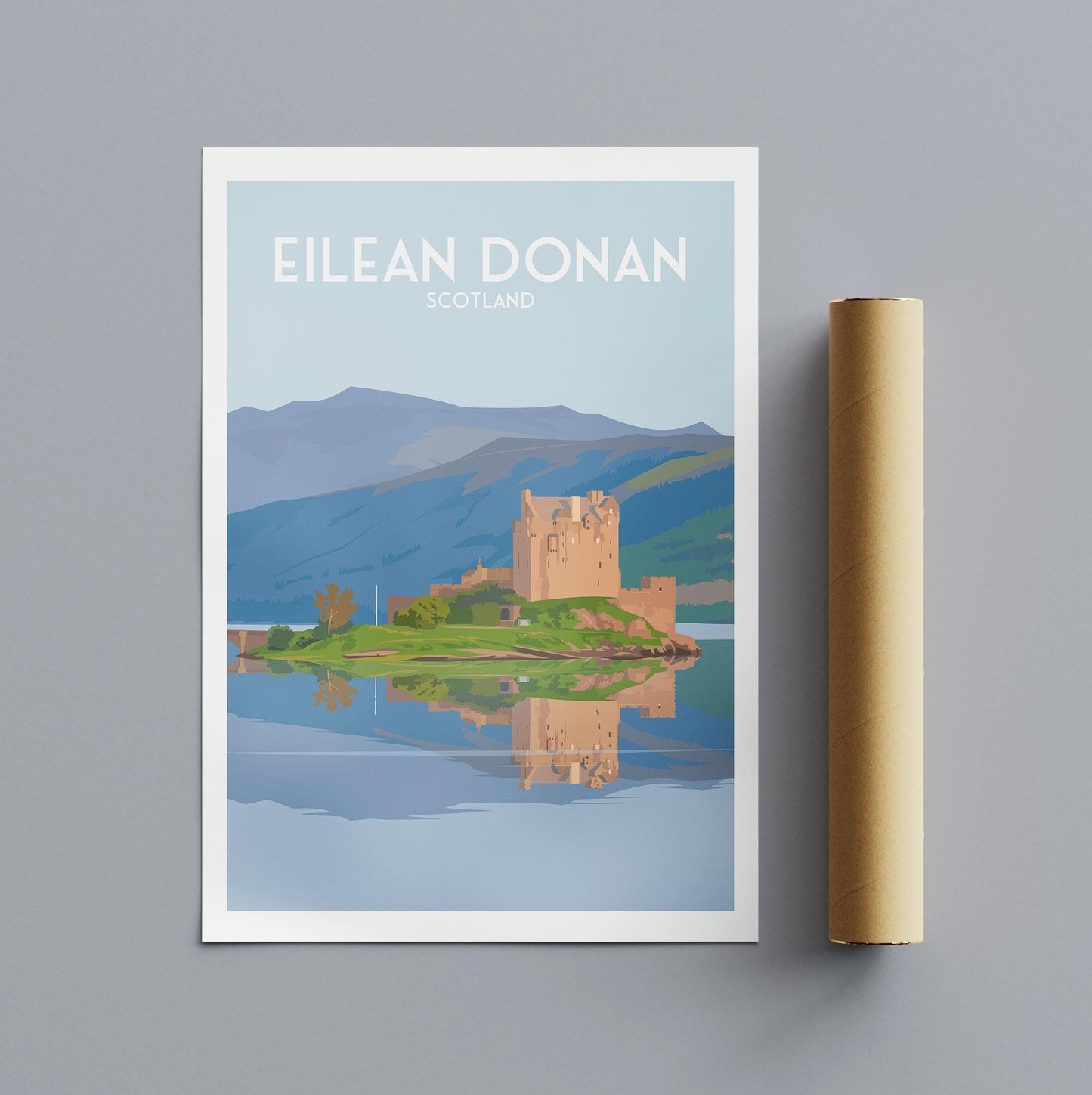 Eilean Donan Castle Travel Poster | Scotland Wall Art Print | A4 – A1 Sizes | Matt or Satin Finish