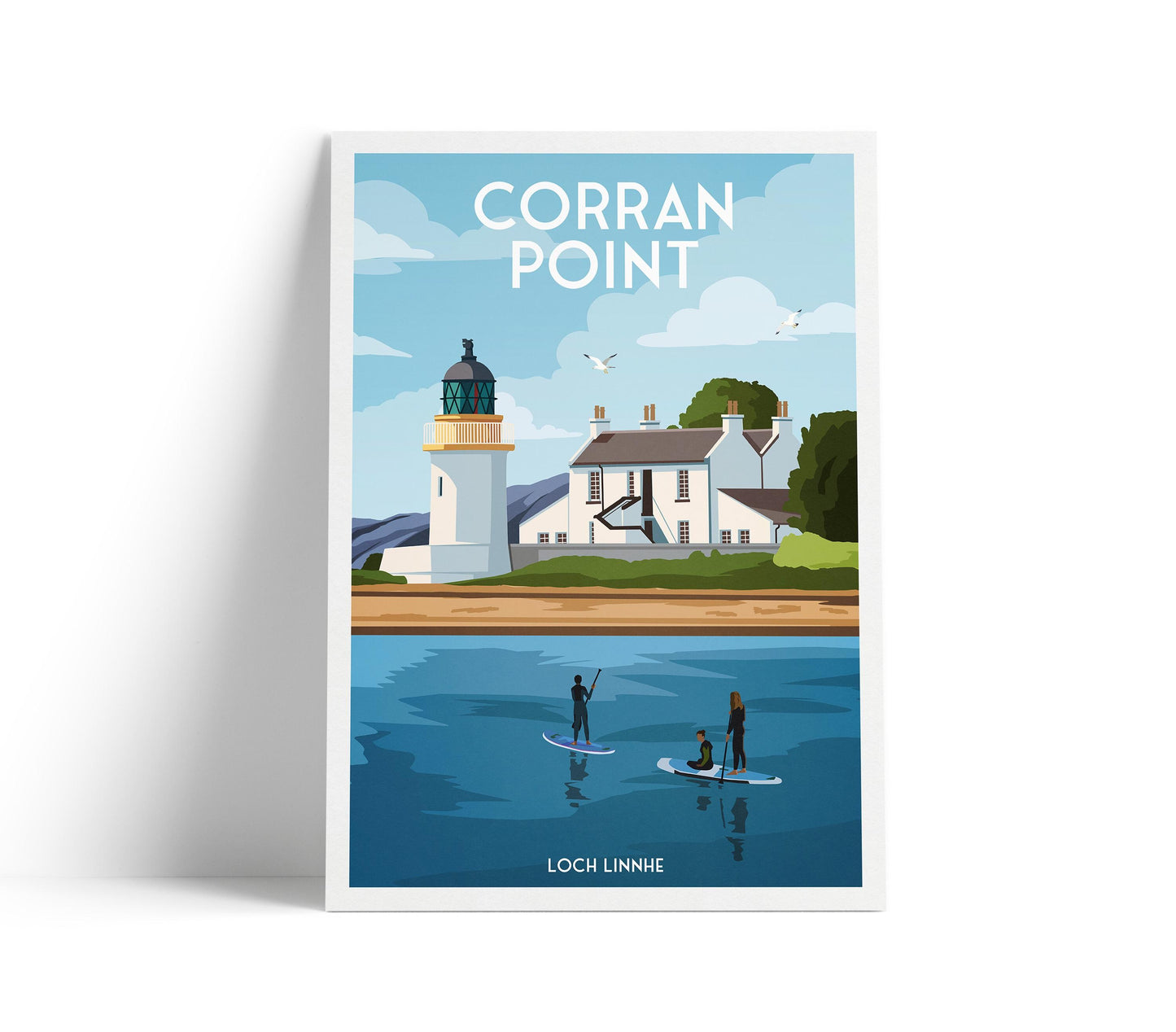 Corran Point Lighthouse Travel Poster – Loch Linnhe - Scotland