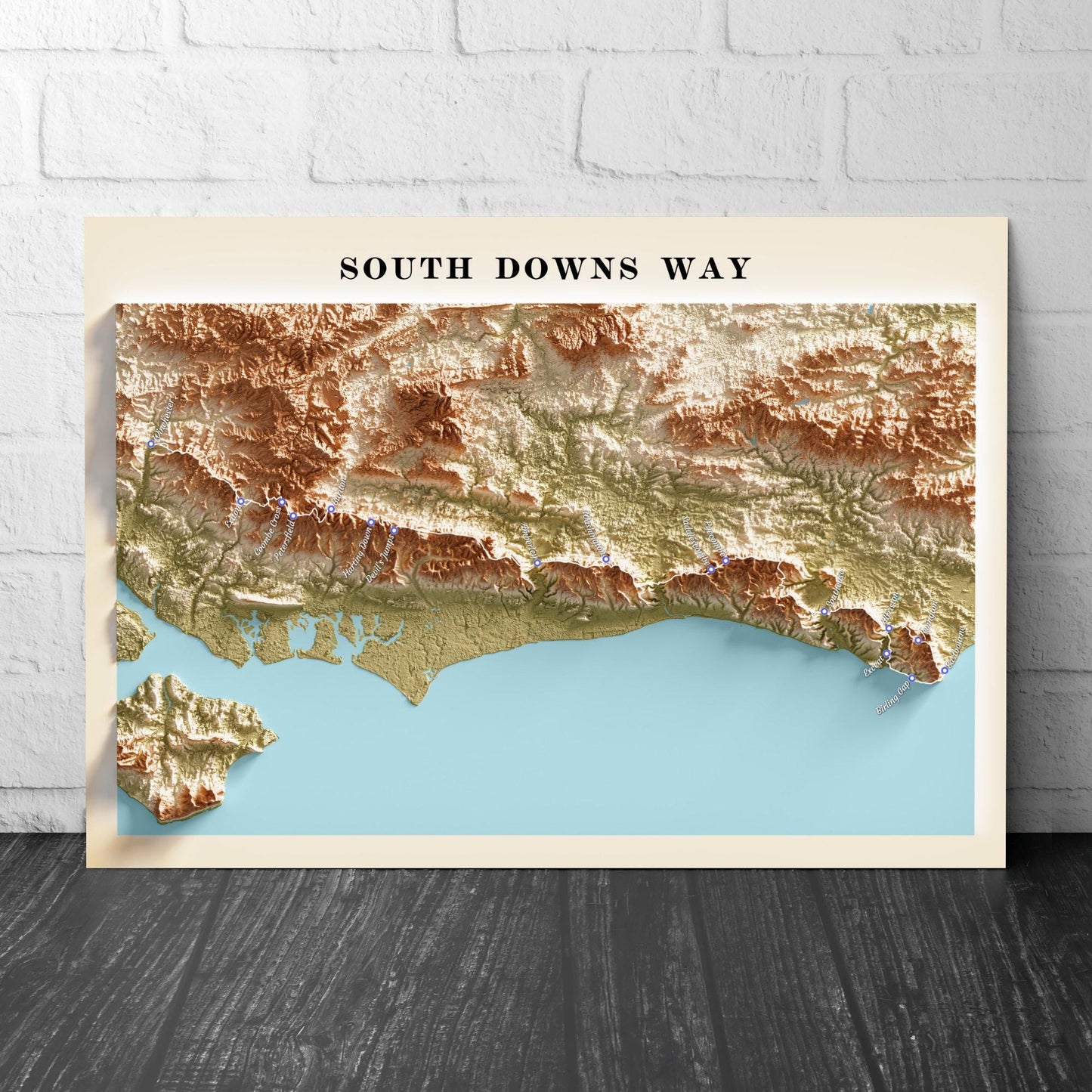 South Downs Way Trail Map Poster | Walking Route Wall Art | A4–A1 | Matt or Satin Finish