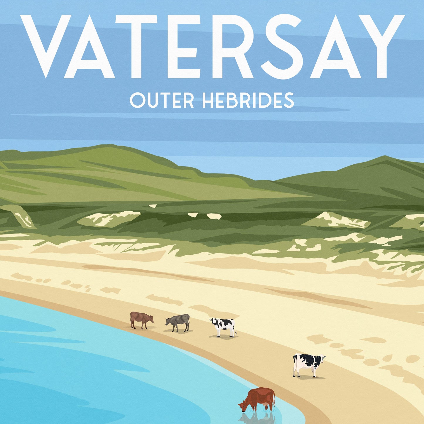 Vatersay Travel Poster – Outer Hebrides Wall Art Print | Scottish Island Decor