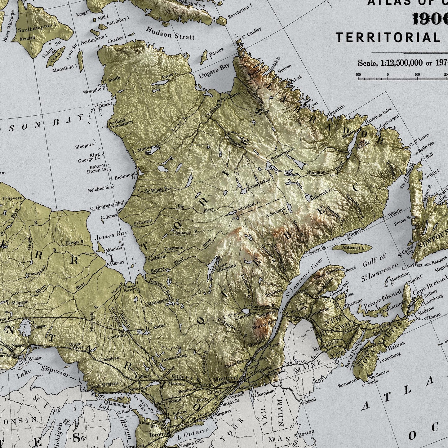 Map of Canada – Vintage Style Wall Art Print – A2, A1 – Matt or Satin Poster