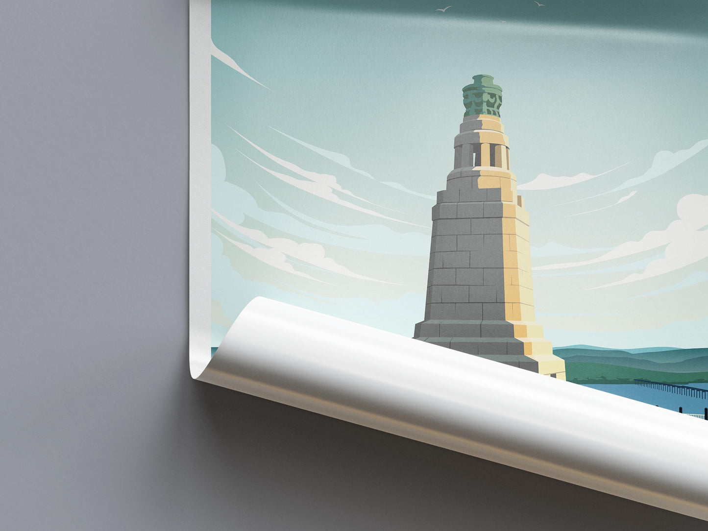 Dundee Law Travel Poster – Scotland Wall Art Print | A4–A1 Sizes | Matt or Satin Finish