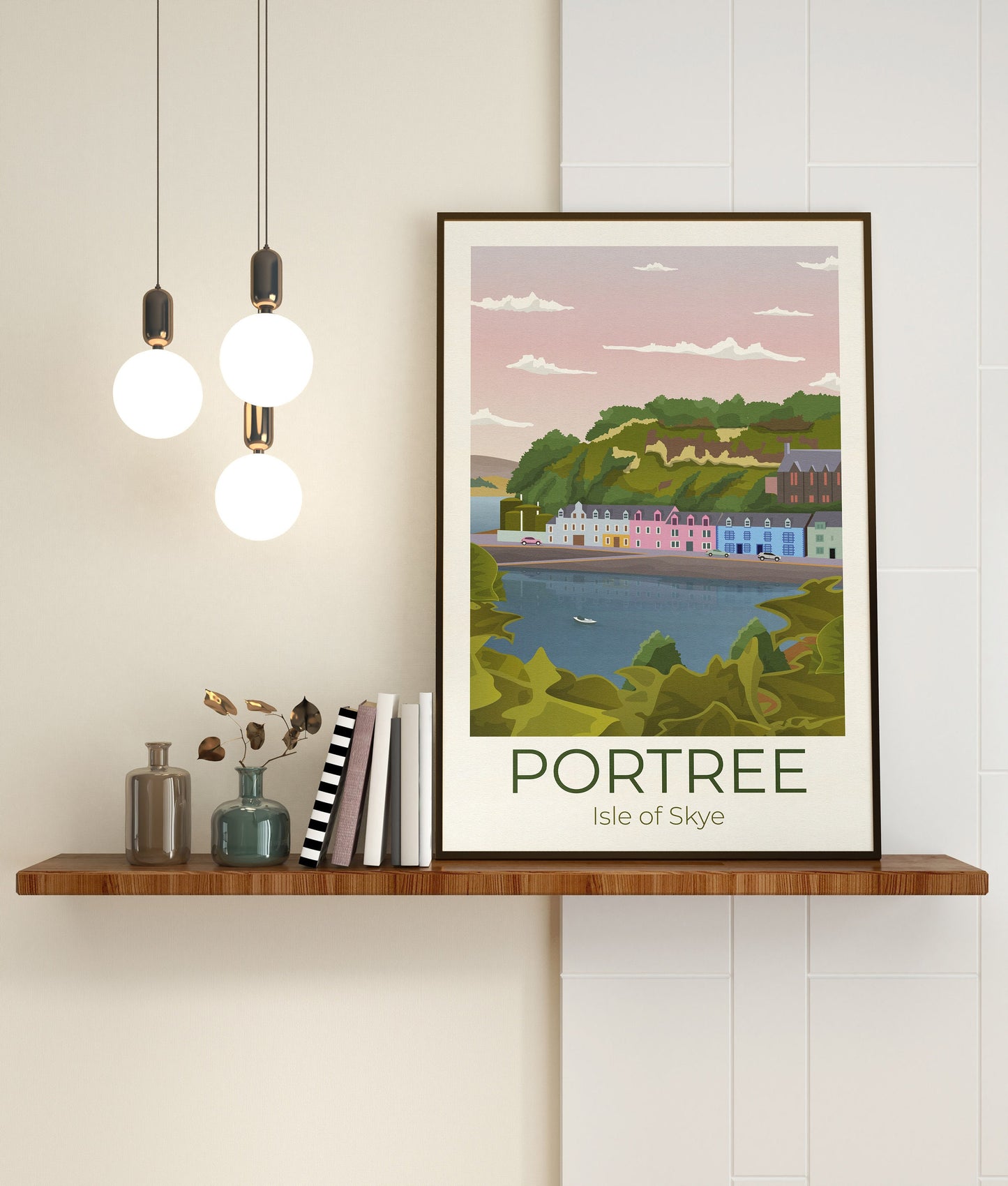 Portree Travel Poster, Isle of Skye, Scotland Travel Poster, Scottish Art, Scottish Gifts