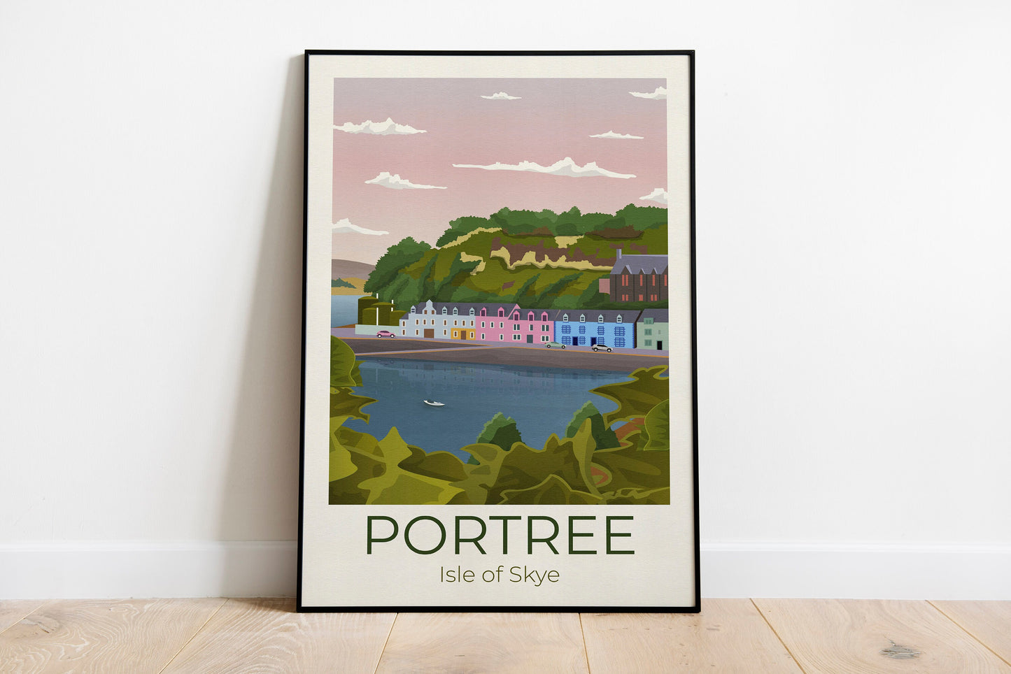 Portree Travel Poster, Isle of Skye, Scotland Travel Poster, Scottish Art, Scottish Gifts