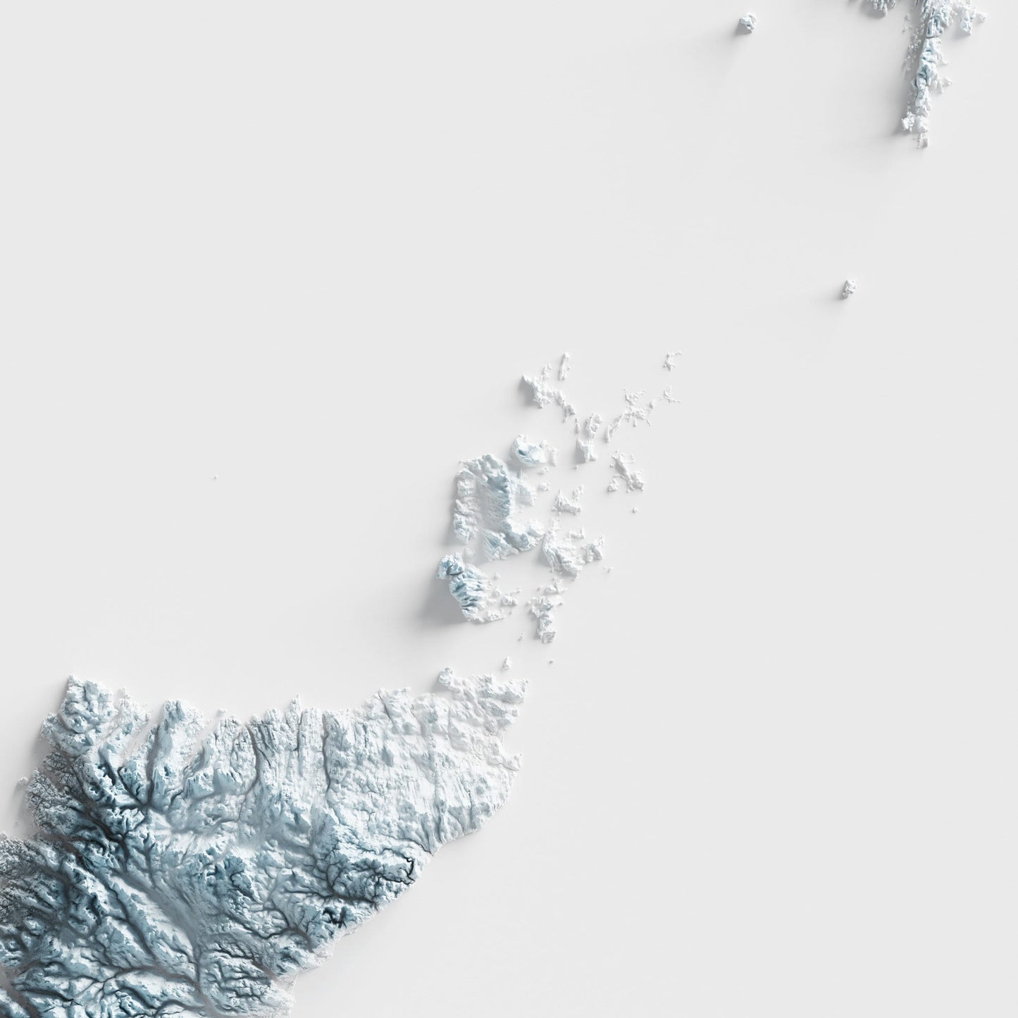 Scotland Art Relief Map - 2D Black and White Print - Scottish Geology - 2D Shaded Relief Map - Unique Scottish Art