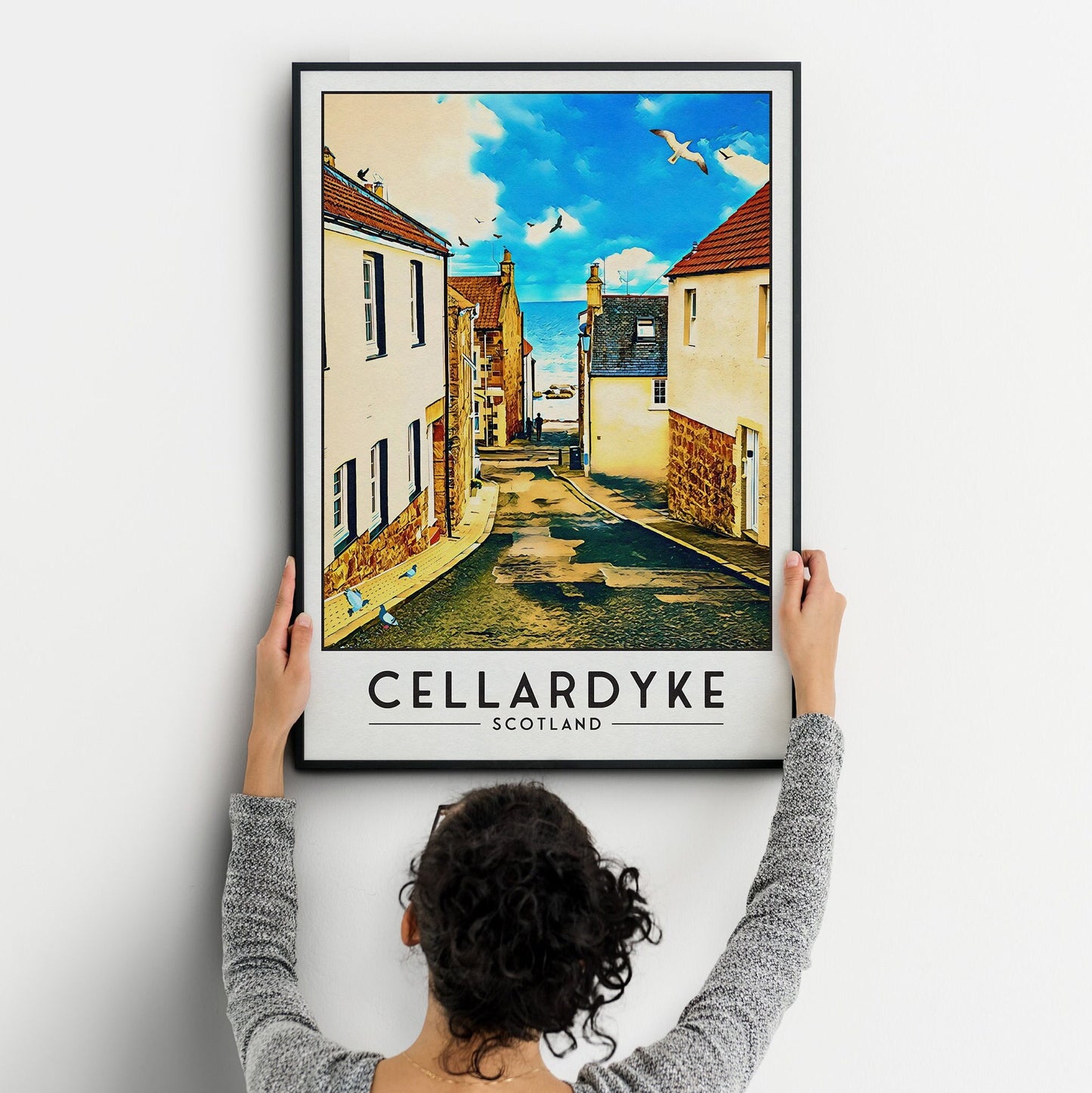 Cellardyke Print, Fife Travel Poster, Fife East Neuk Wall Art, Scottish Gift