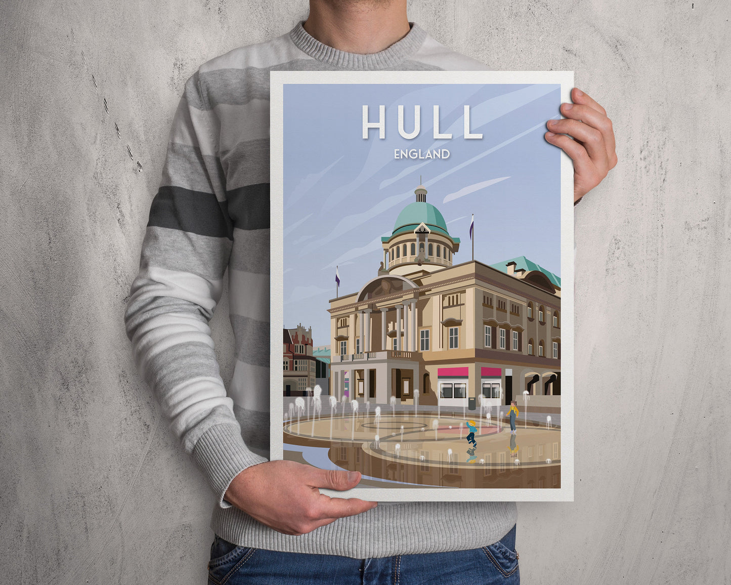 Hull Print - City Hall - Kingston-Upon-Hull Travel Poster - East Riding Of Yorkshire