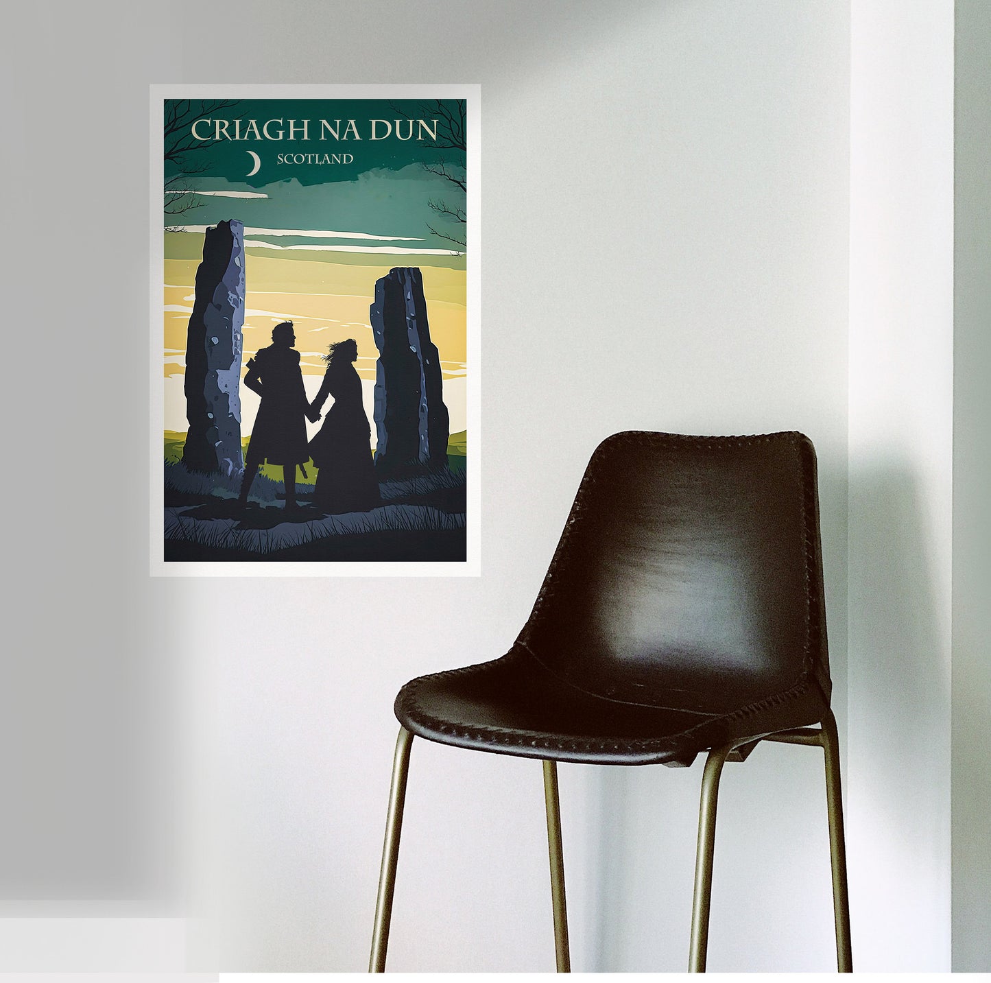 Craigh na Dun Standing Stones Travel Poster | Jamie and Claire Fraser | Sassanach | Scotland Travel Poster | Stone Circle | Gift | Present