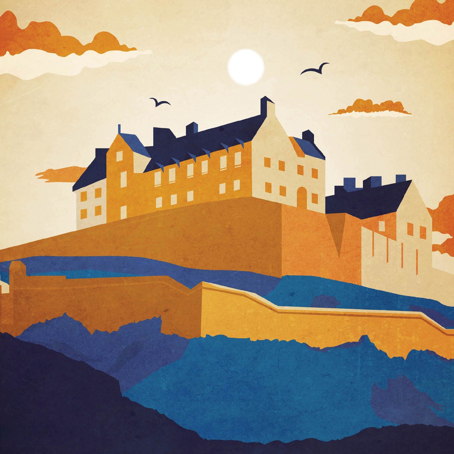 Edinburgh Castle Poster, Illustrated print of Edinburgh Castle, Scotland, Scottish Gift, Edinburgh Gift, Scottish Print