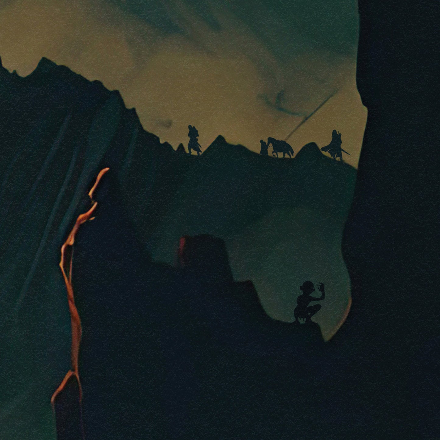 Mordor Travel Poster | Gandalf | Tower of Sauron Middle-Earth Print | Dragon | Gollum | Fellowship | Vintage Travel Poster Art | LOTR