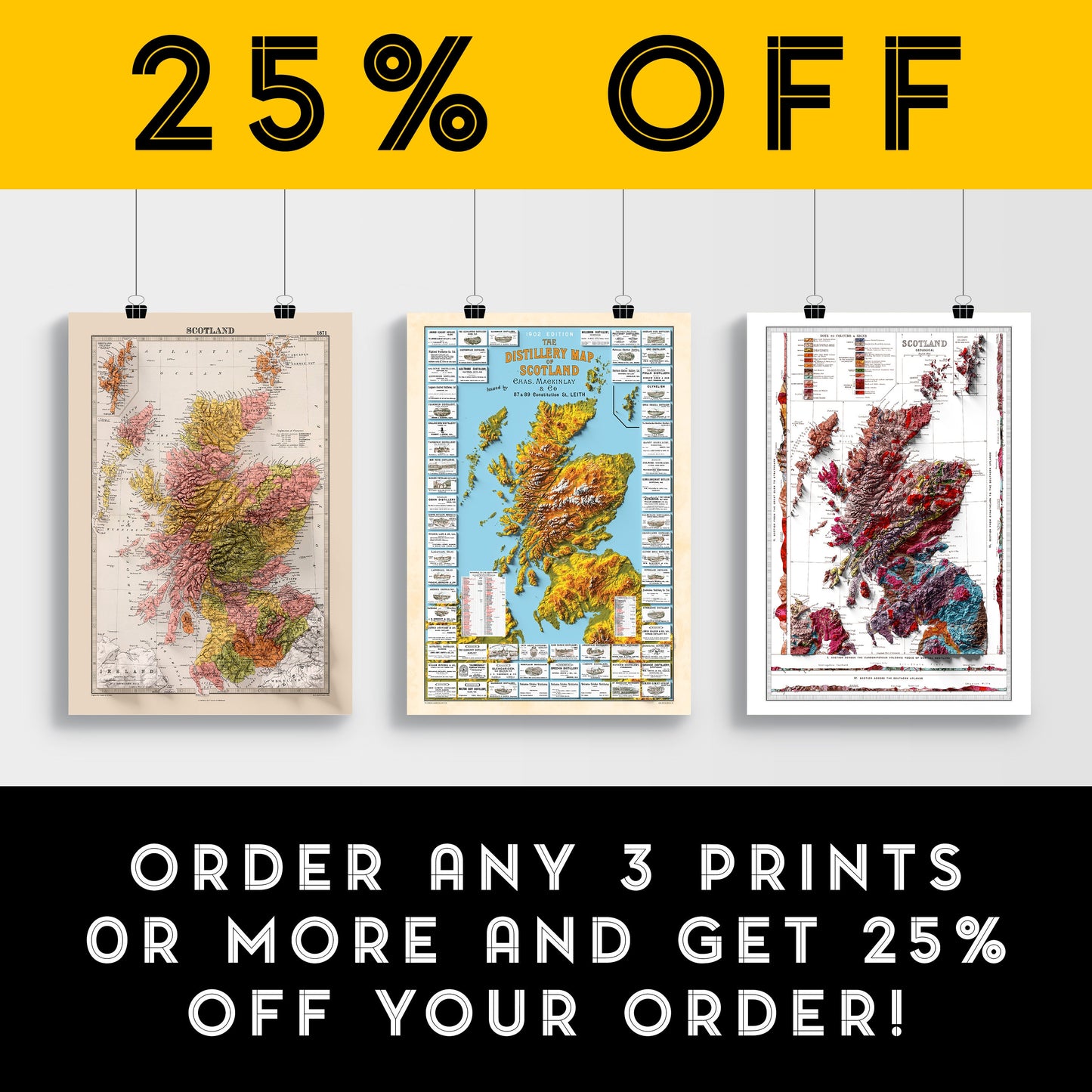 Distillery Map of Scotland - Scotch Whisky Map - The Scottish Malts - 3D Relief Effect Print, distilleries Poster, Scotland art, whiskey