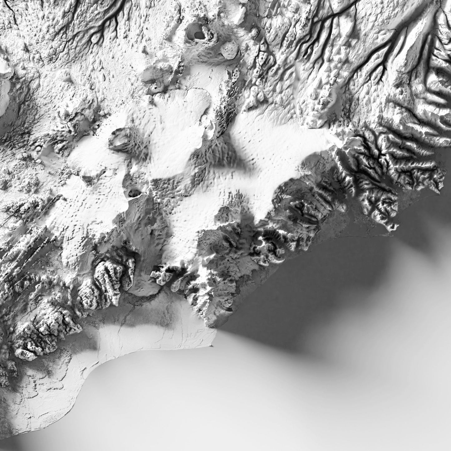Iceland Art Relief Map - 2D Black and White Print - Iceland Geology - Shaded Relief Map - retro map - kopavogur - Reykjavik - Icelandic Art