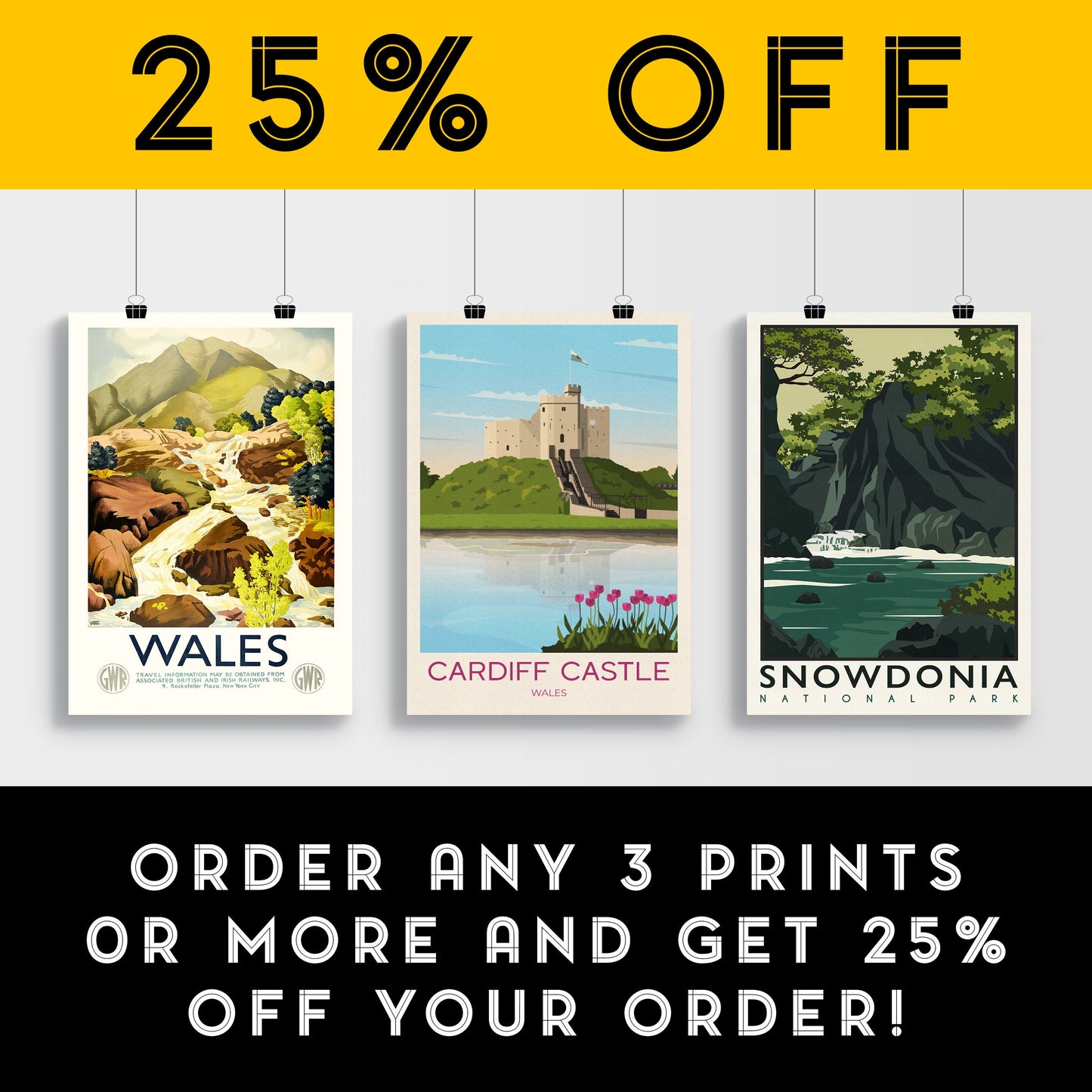 Cardiff Castle Travel Poster | Welsh Print | Wall Art