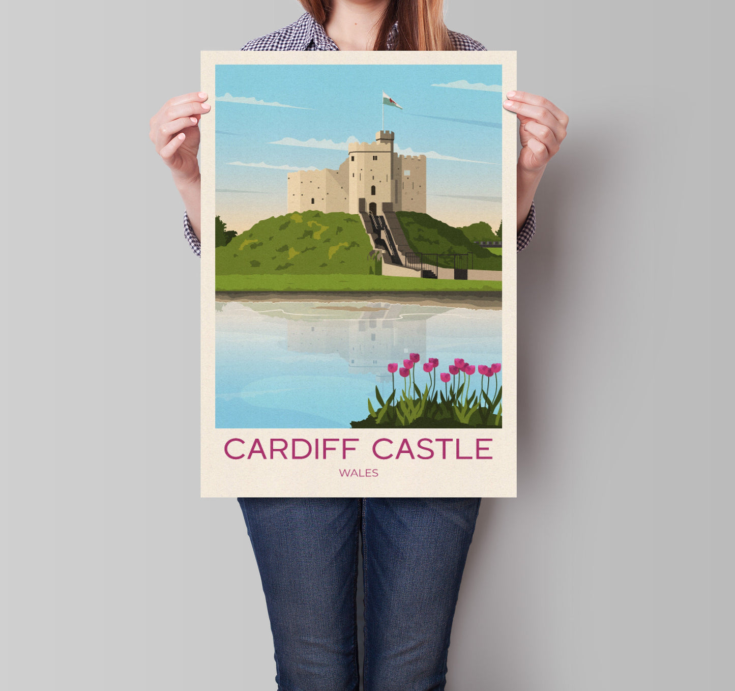 Cardiff Castle Travel Poster | Welsh Print | Wall Art