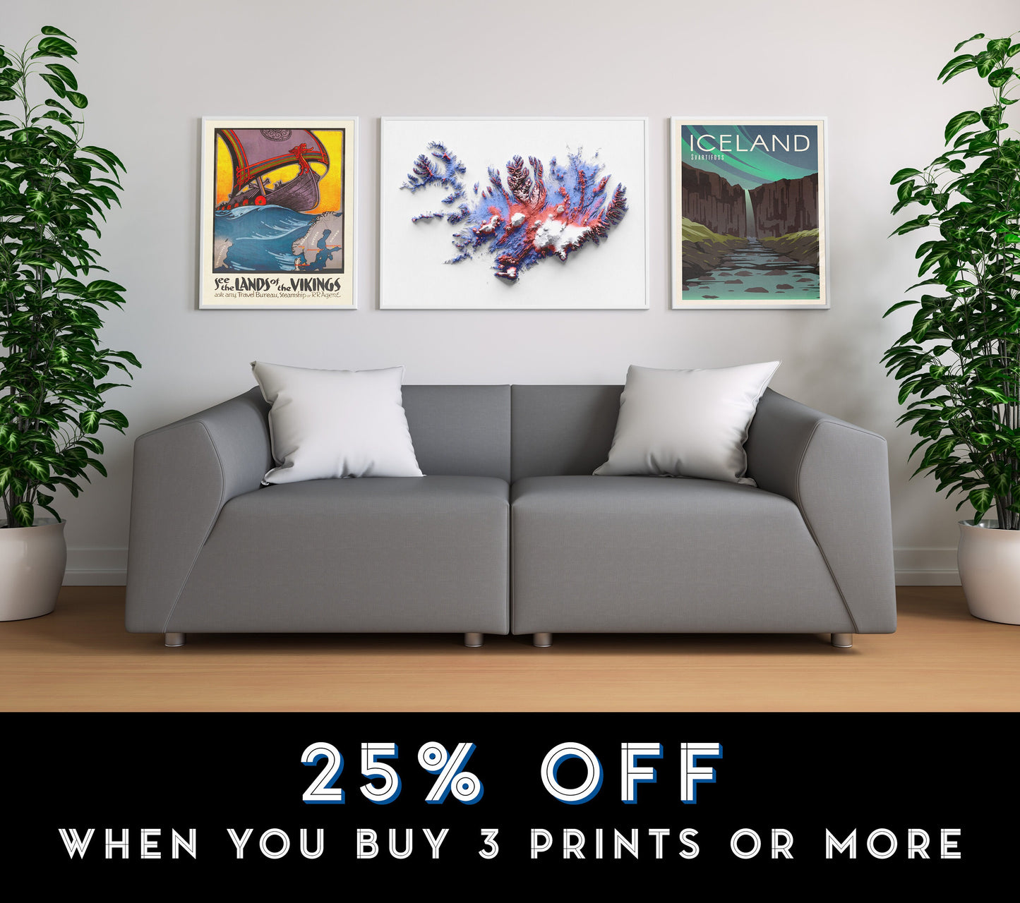 Iceland Art Relief Map - 2D Print - Iceland Geology - Shaded Relief Map - retro map - kopavogur - Reykjavik - Icelandic Wall Art Gift