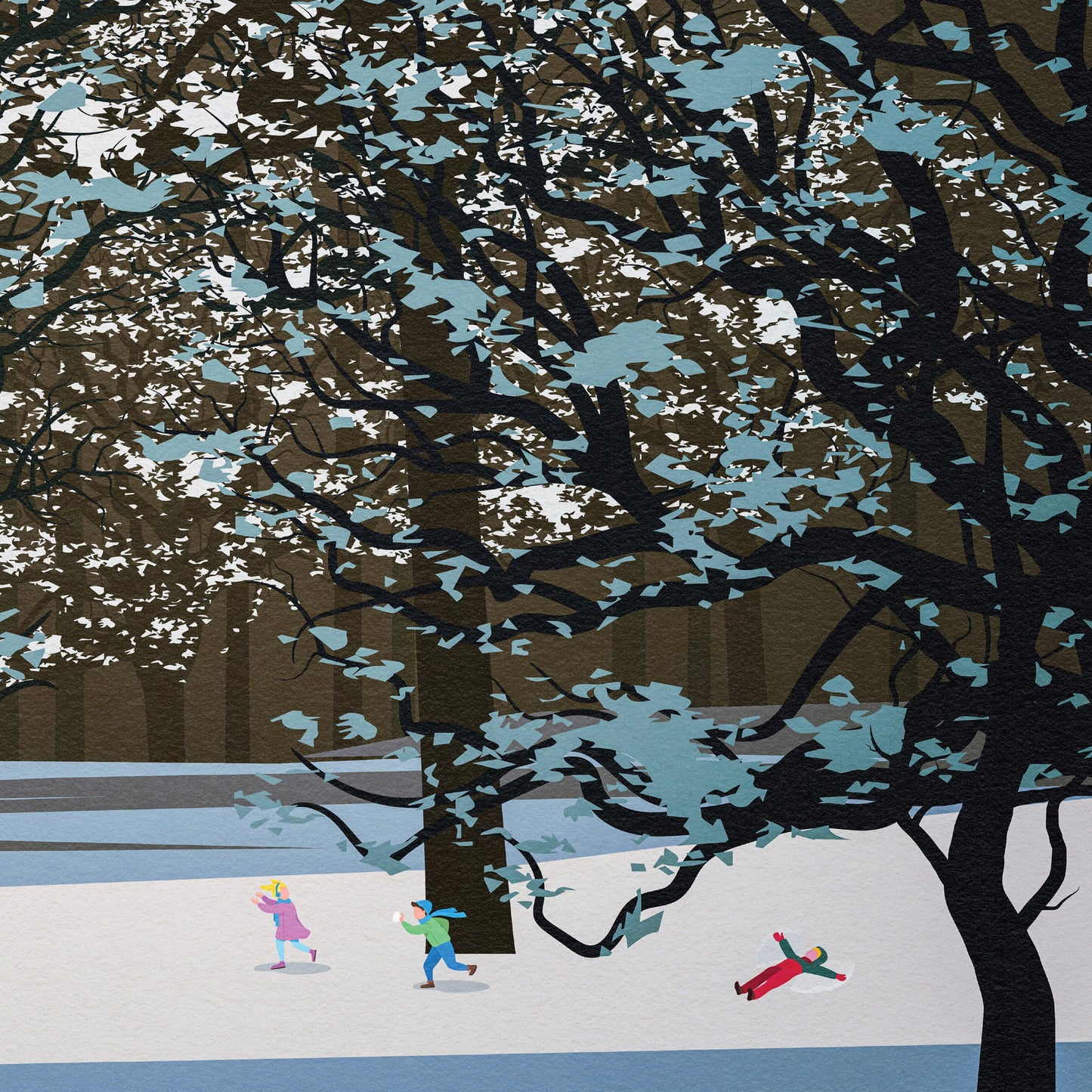 Kelvingrove Park - Glasgow Print - Scottish Wall Art - West End - Glasgow Uni - Winter Scene - Glasgow University