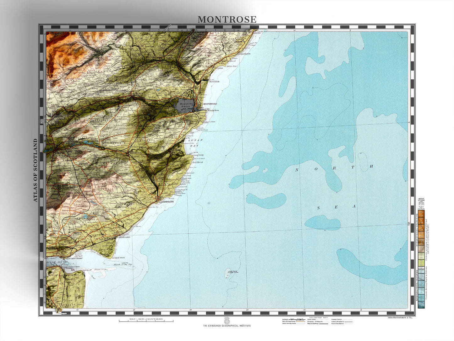 Montrose Map - Topographic Relief Map Print - Vintage Style - 2D Giclée Print