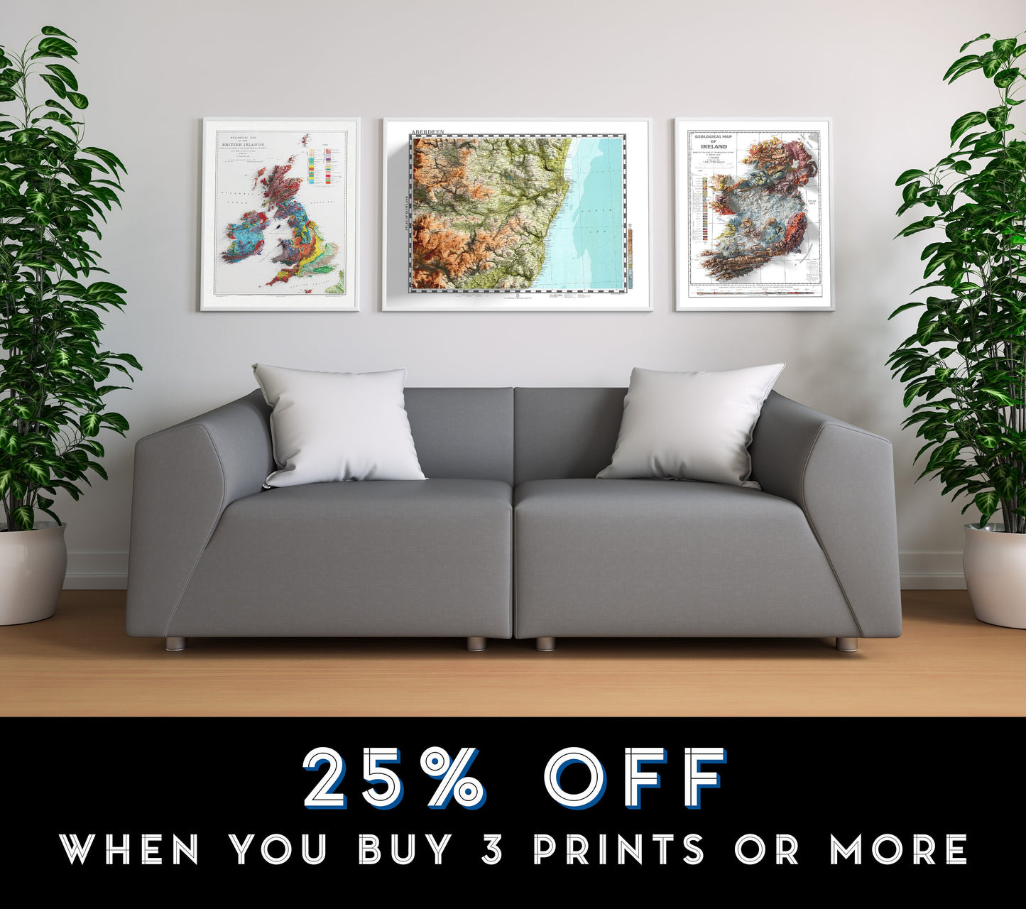 Montrose Map - Topographic Relief Map Print - Vintage Style - 2D Giclée Print