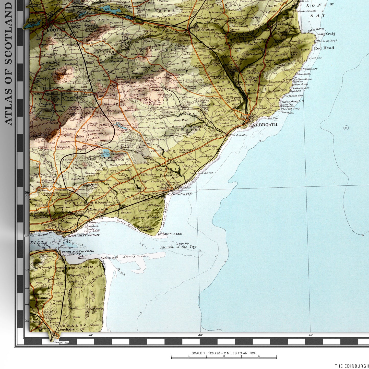 Montrose Map - Topographic Relief Map Print - Vintage Style - 2D Giclée Print
