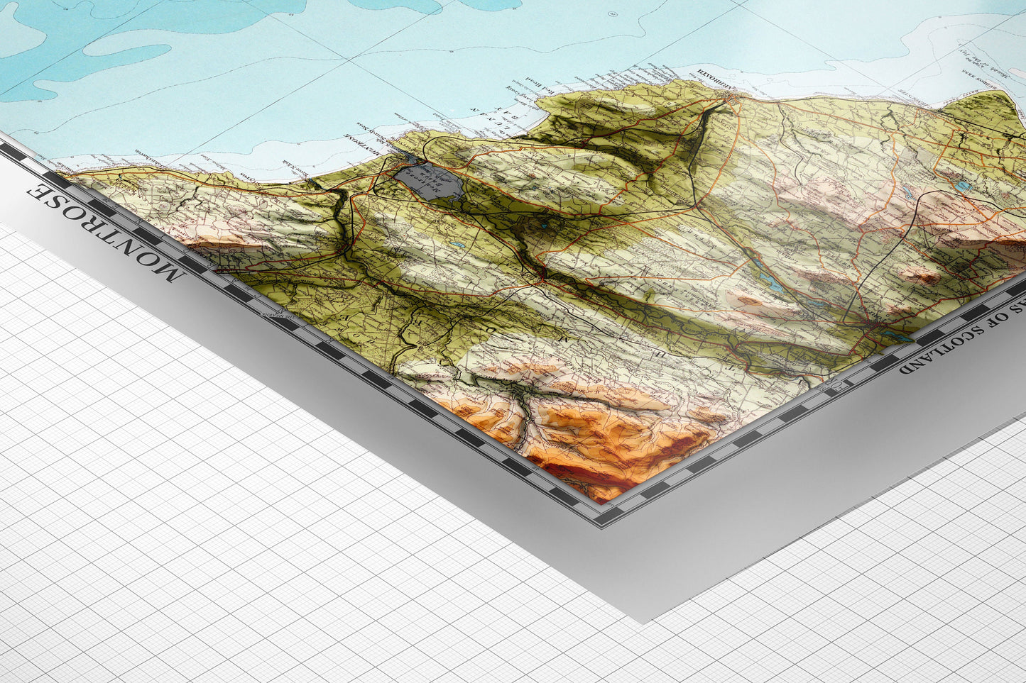 Montrose Map - Topographic Relief Map Print - Vintage Style - 2D Giclée Print