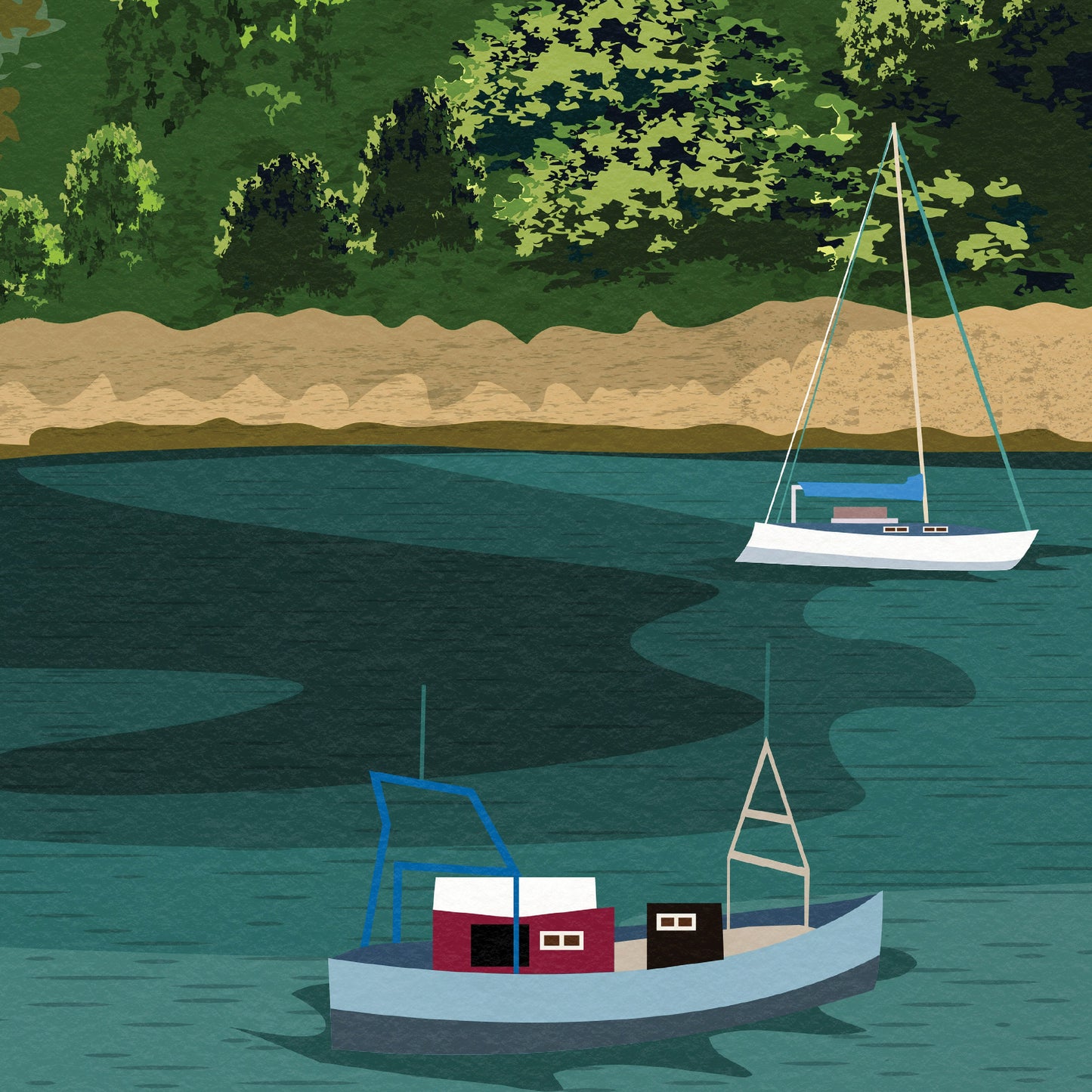 Devon River Dart Travel Poster | England | Devonshire | Wall Art | Home Decor Artwork | Wedding gift | UK