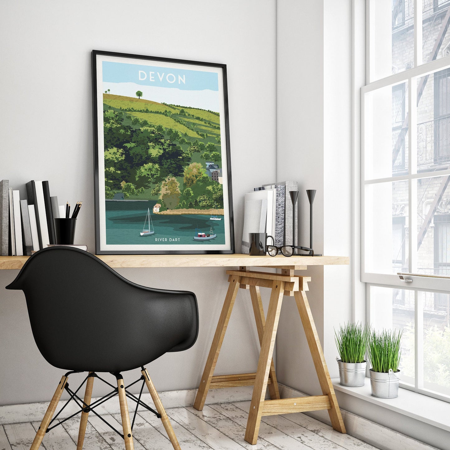 Devon River Dart Travel Poster | England | Devonshire | Wall Art | Home Decor Artwork | Wedding gift | UK
