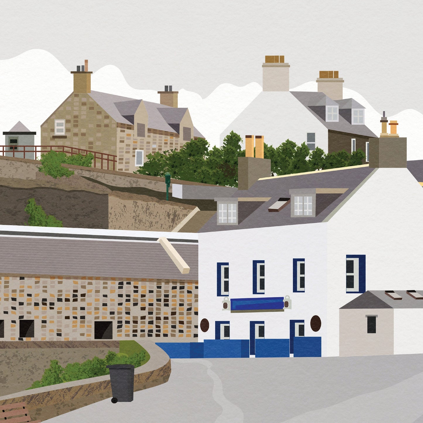 Portsoy Harbour Travel Poster Print - Aberdeenshire - Scotland - Scottish Landscape - Banff - Moray Firth