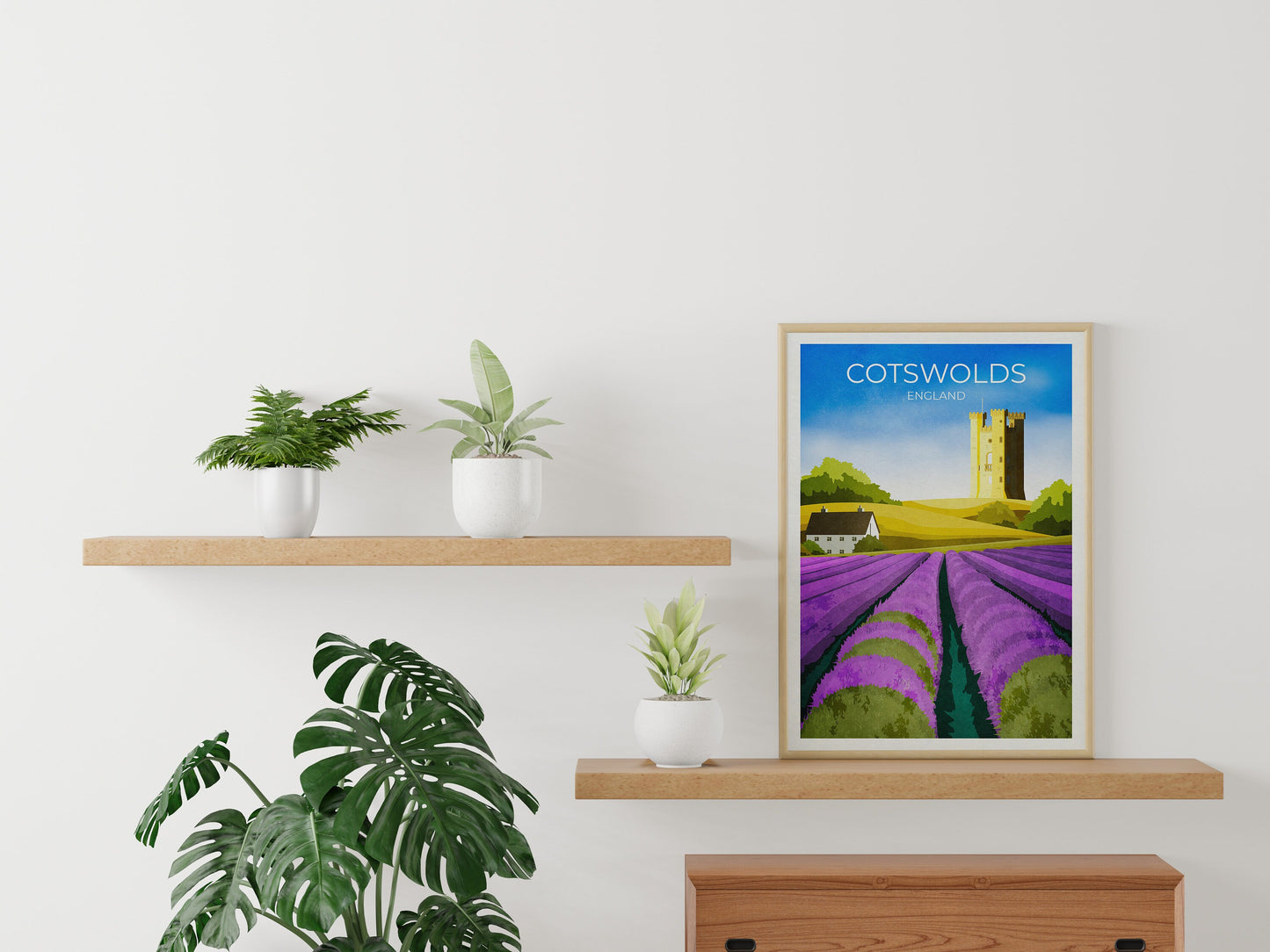 Cotswolds Travel Poster / England Print / Retro Wall Art / Home Decor