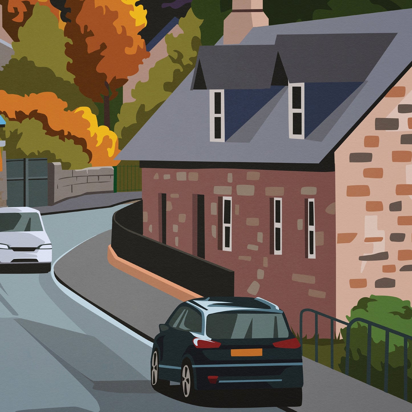Braemar Travel Poster - Scotland - Scottish Landscape Wall Art for Home or Office Decor - A3, A2, A1