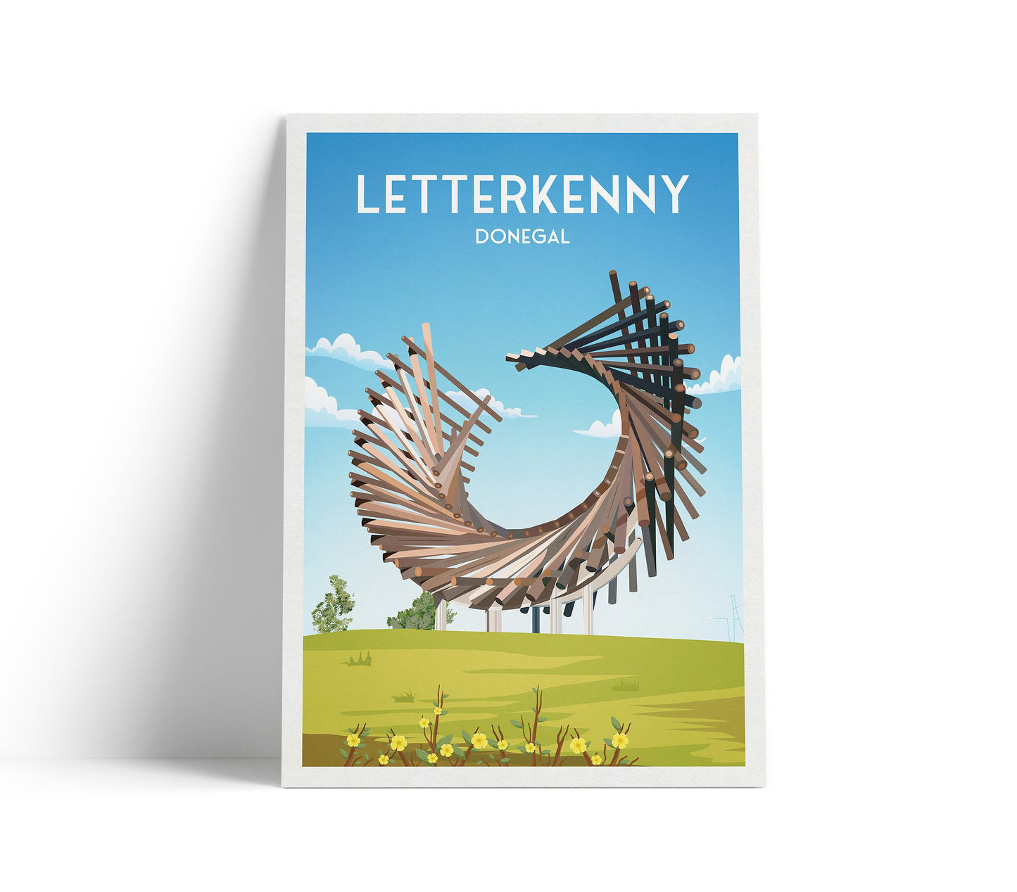 Letterkenny Polestar Monument Print | Donegal Poster | Pole Star | POLESTAR ROUNDABOUT | Ballyraine | Travel Poster | Wall Decoration