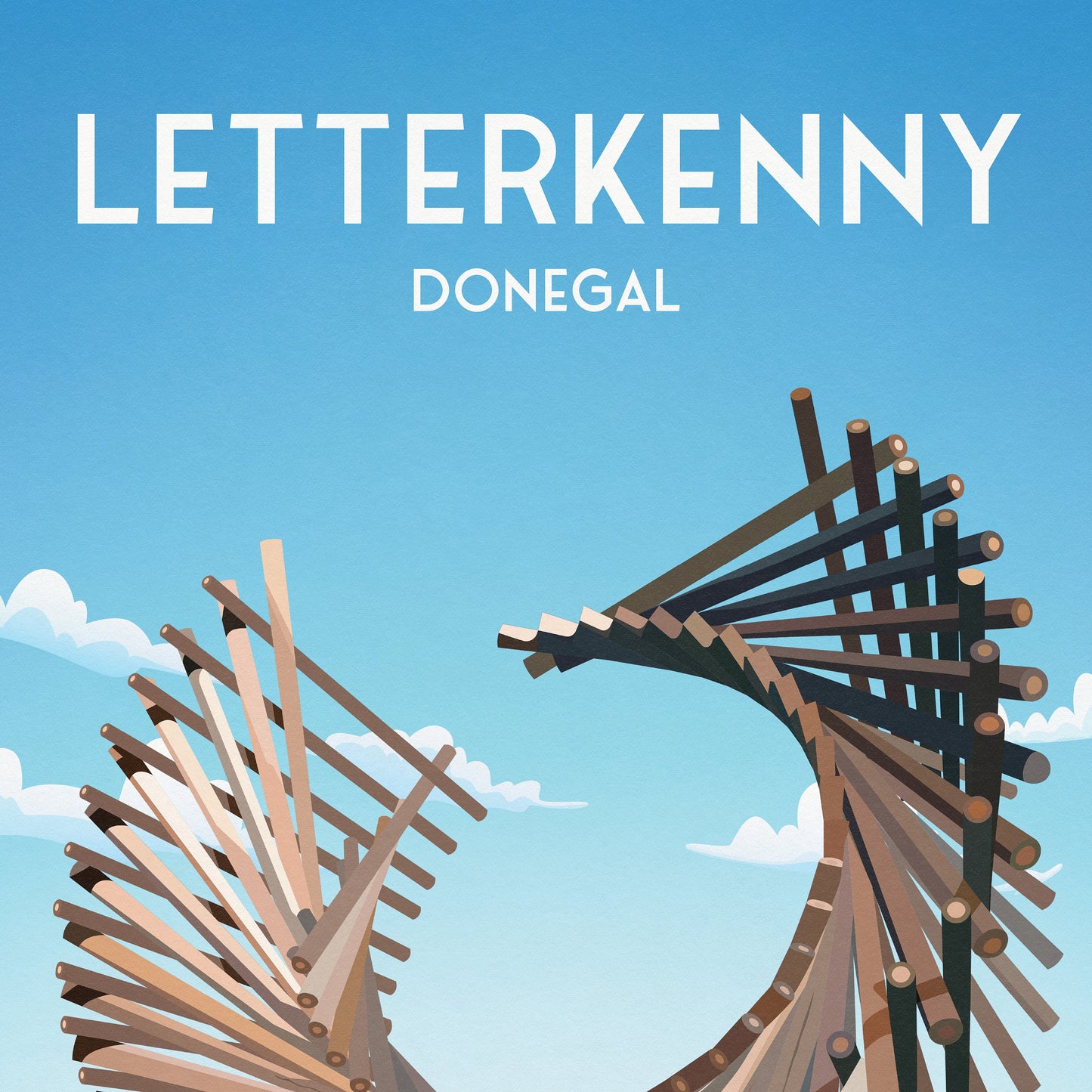 Letterkenny Polestar Monument Print | Donegal Poster | Pole Star | POLESTAR ROUNDABOUT | Ballyraine | Travel Poster | Wall Decoration