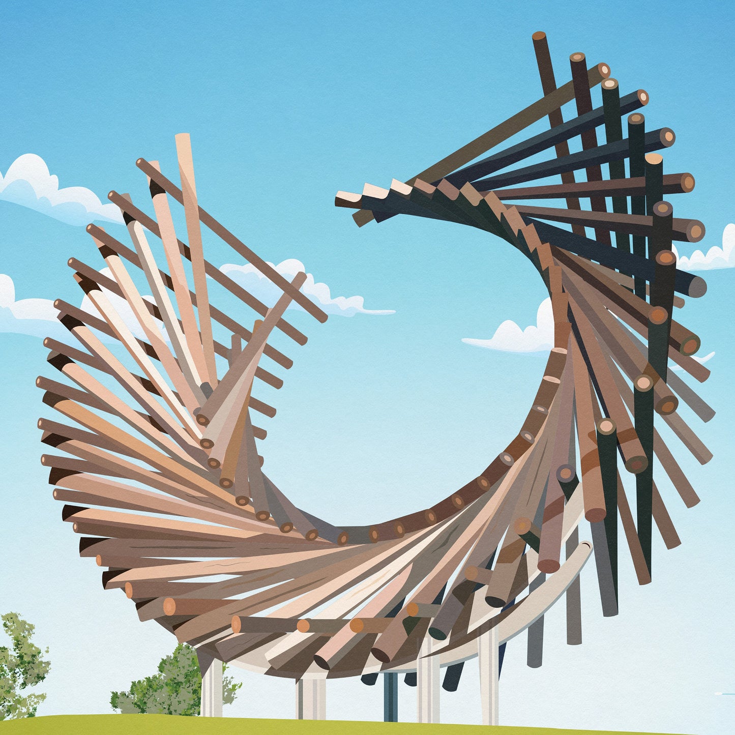 Letterkenny Polestar Monument Print | Donegal Poster | Pole Star | POLESTAR ROUNDABOUT | Ballyraine | Travel Poster | Wall Decoration