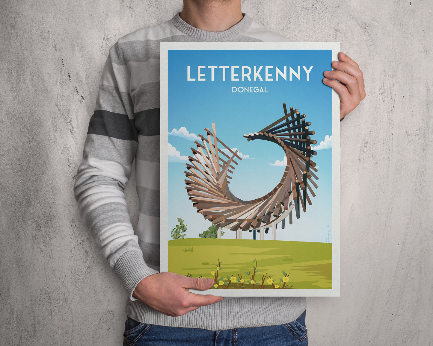 Letterkenny Polestar Monument Print | Donegal Poster | Pole Star | POLESTAR ROUNDABOUT | Ballyraine | Travel Poster | Wall Decoration