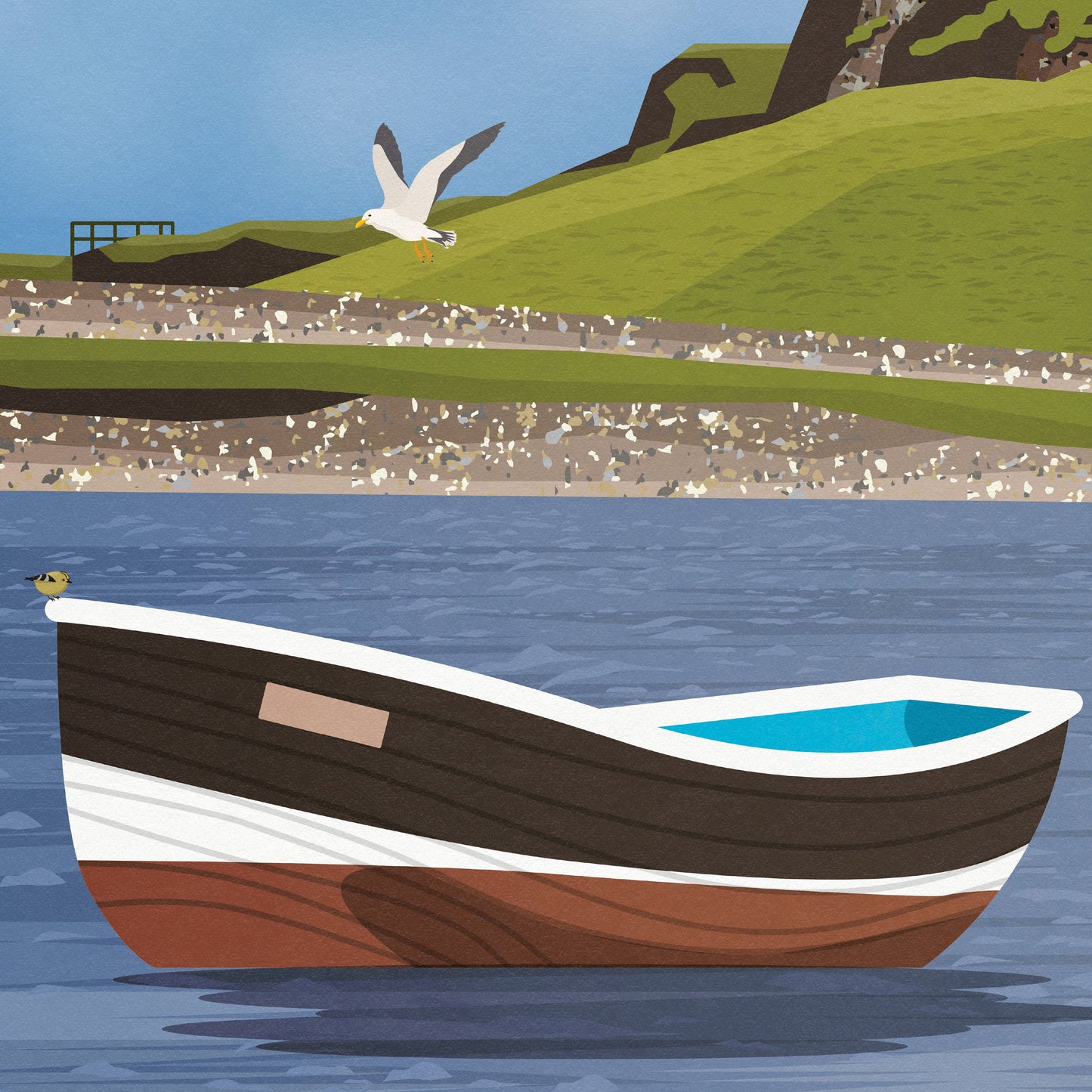 Lindisfarne Print - Holy Island - Northumberland Travel Poster - Lindisfarne Castle