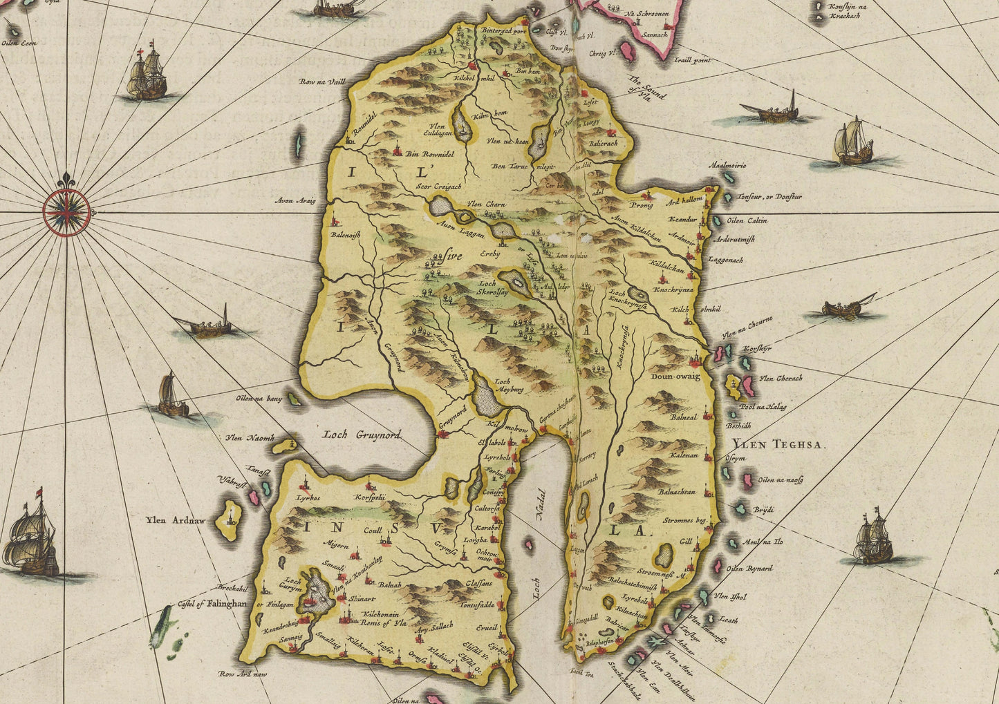 Isle of Islay Map | Old Antique Map | 1665 | Old Map Wall Print| Poster Wall Art|Wall Art |Scottish Maps| Vintage Print