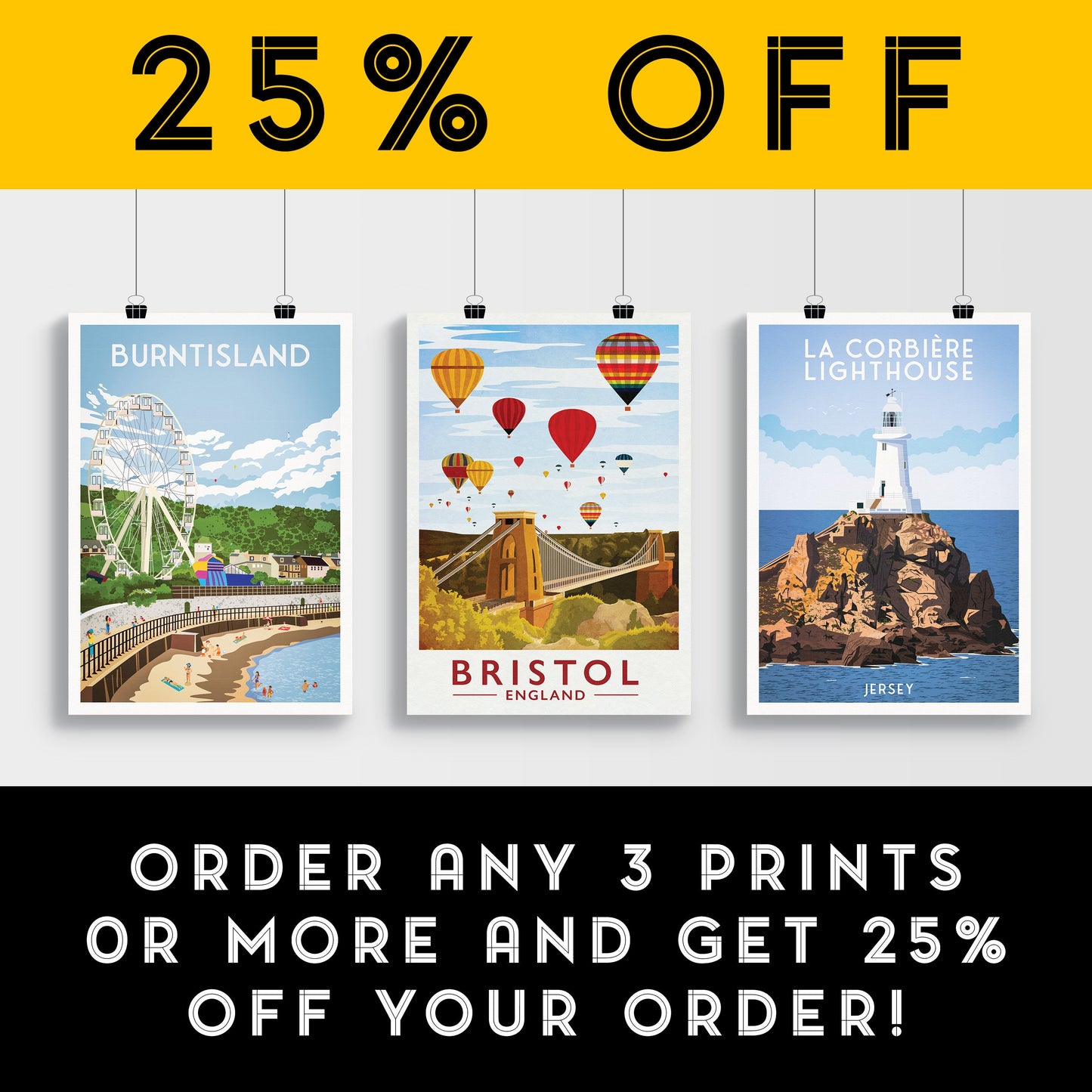 Bristol Print - Bristol Travel Poster featuring Clifton Bridge and Hot Air Balloons - Balloon Fiesta