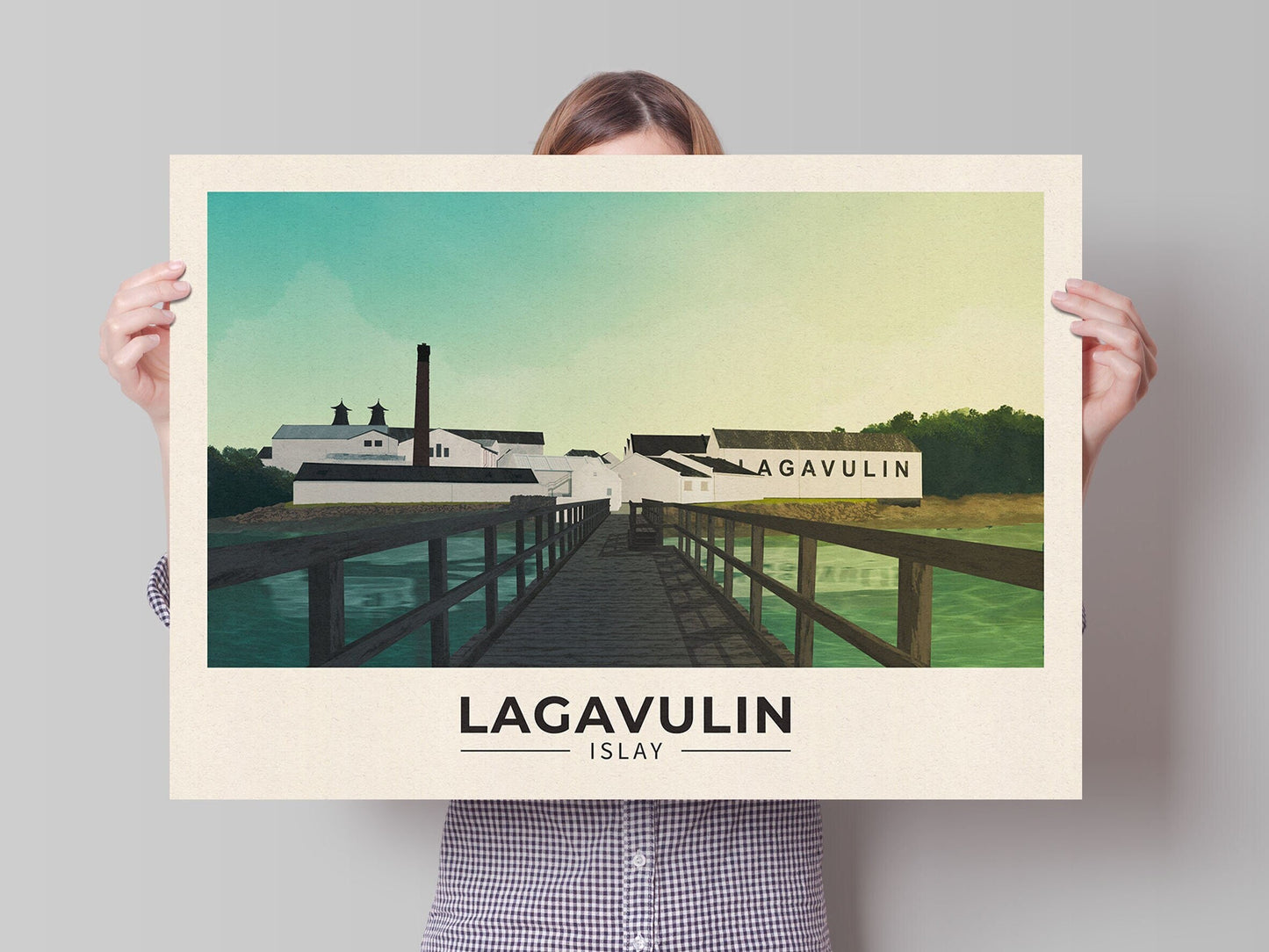 Lagavulin, Port Ellen, Islay - Whisky Distillery - Illustration - Wall Art