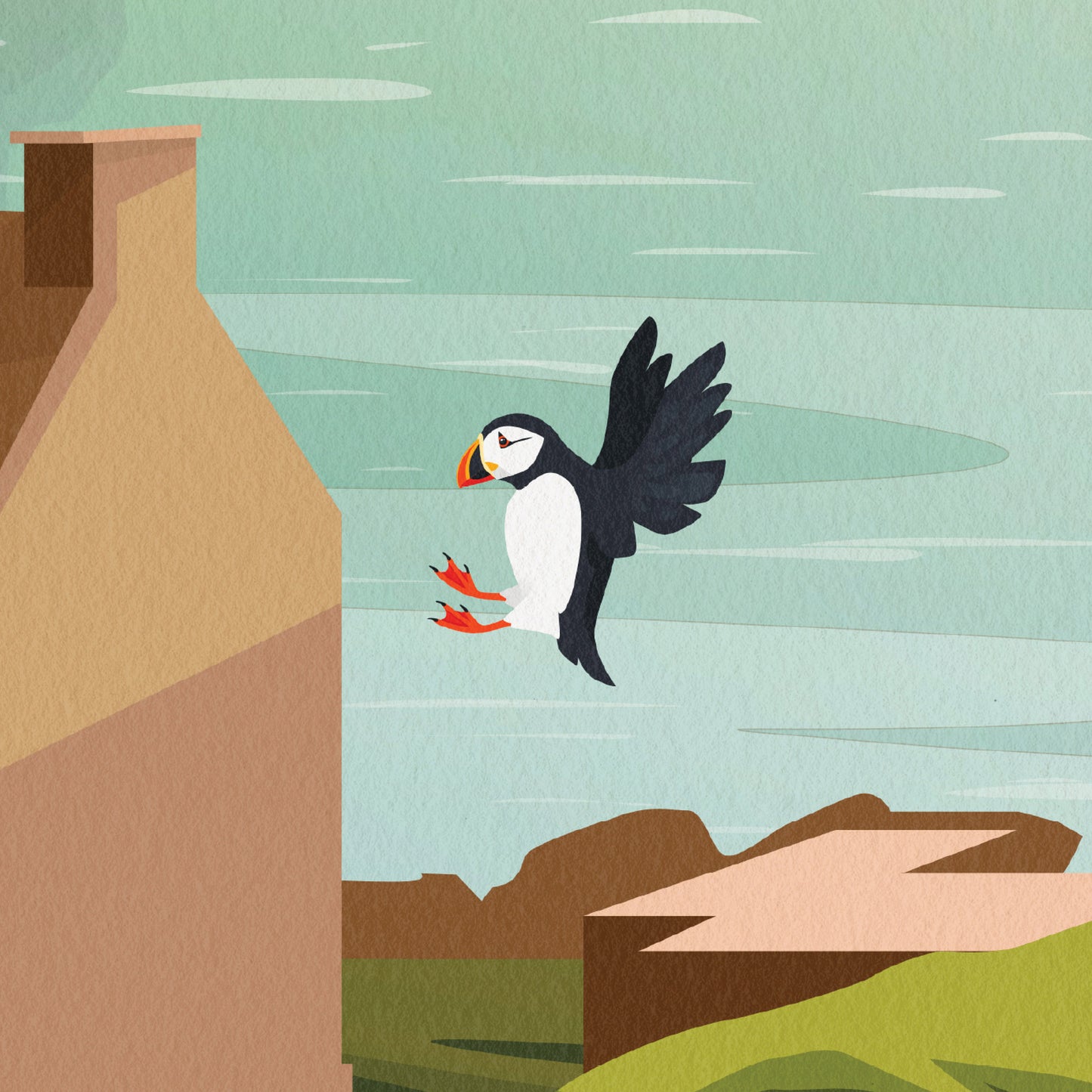 St. Kilda Print - Croft House - Gannet - Puffin - Soay Sheep - St Kilda Archipelago - Travel Poster - St Kilda Archipelago - Hirta - Dun