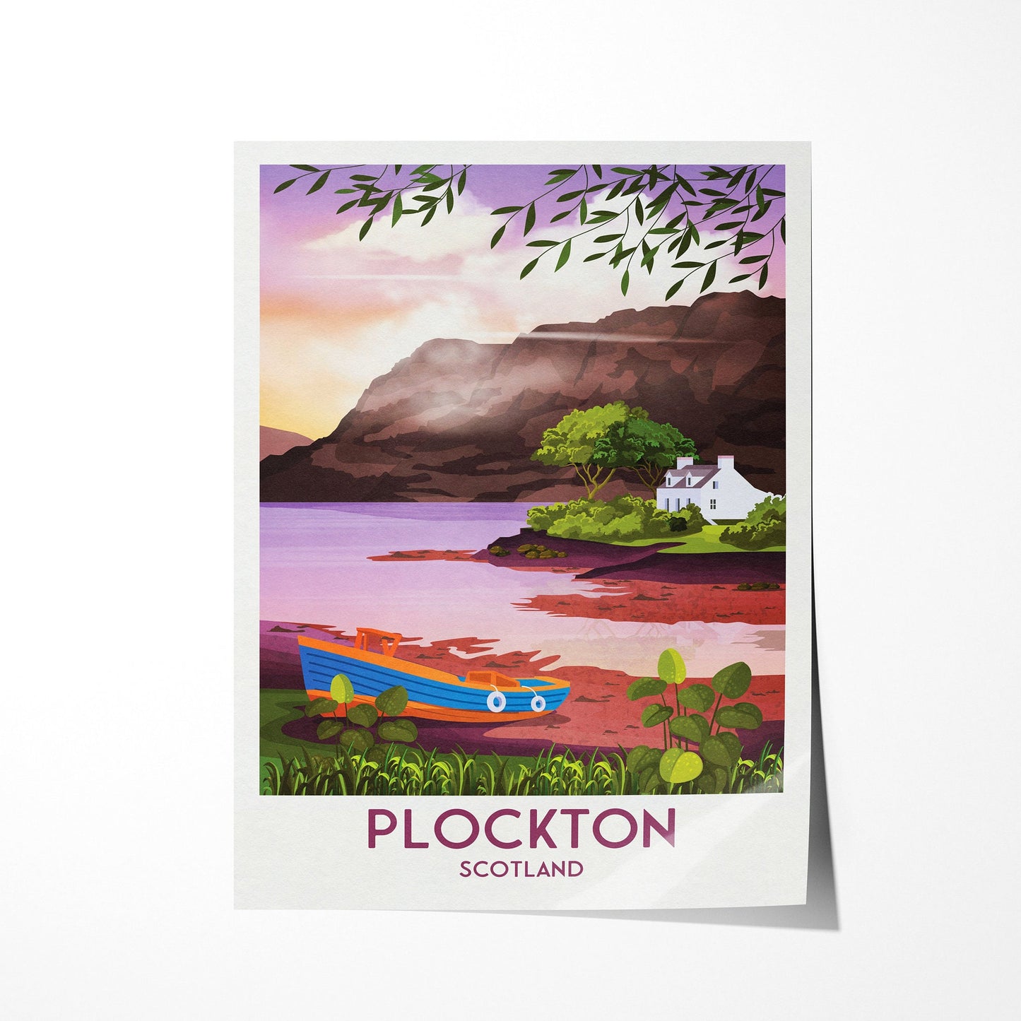 Plockton Travel Poster - Scottish landscape - "The Jewel of the Highlands" - Lochalsh - Wester Ross - Scottish Highlands