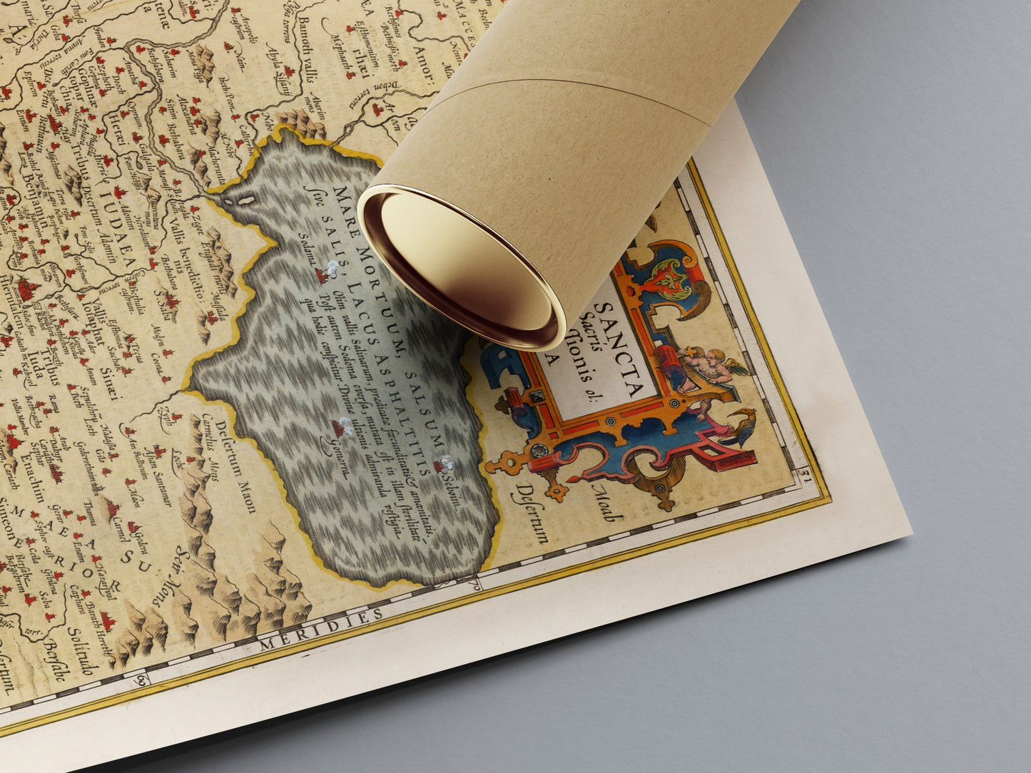 Holy Land Map - Terra Sancta - Ancient Palestine, Palestina, 1623 - Israel, Judea, Jerusalem, Samaria, Galilee, biblical Map, Bible Study