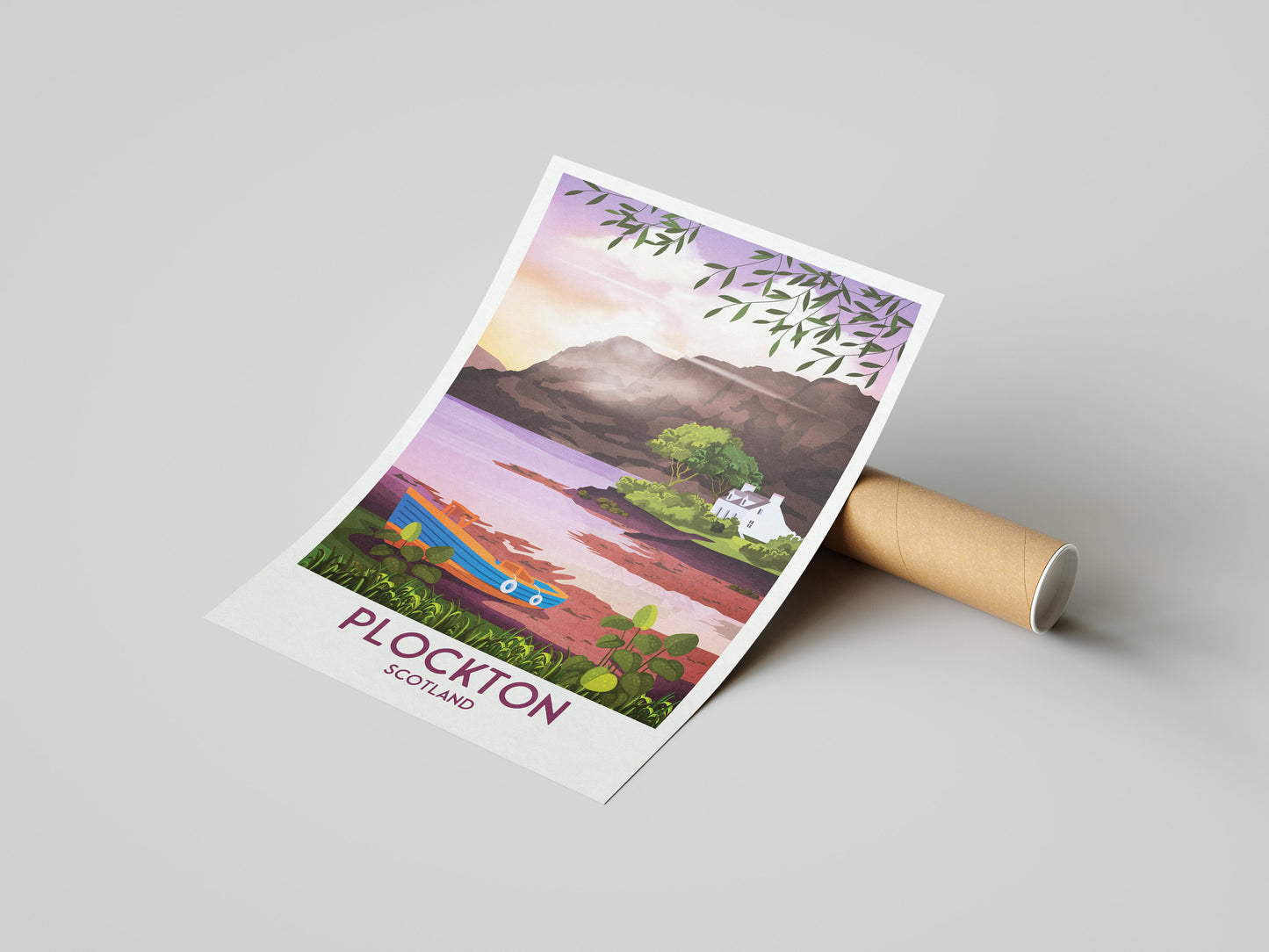 Plockton Travel Poster - Scottish landscape - "The Jewel of the Highlands" - Lochalsh - Wester Ross - Scottish Highlands