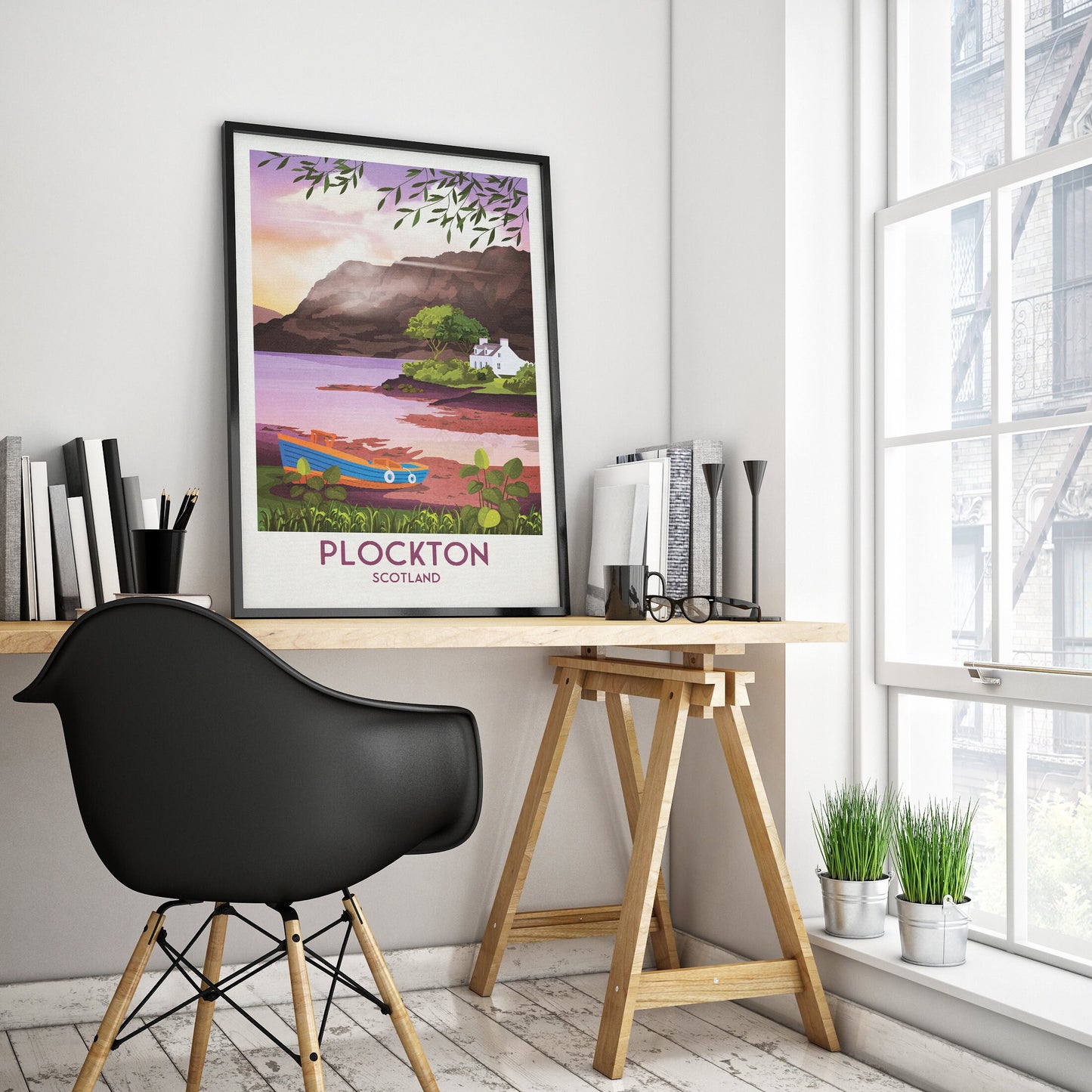 Plockton Travel Poster - Scottish landscape - "The Jewel of the Highlands" - Lochalsh - Wester Ross - Scottish Highlands