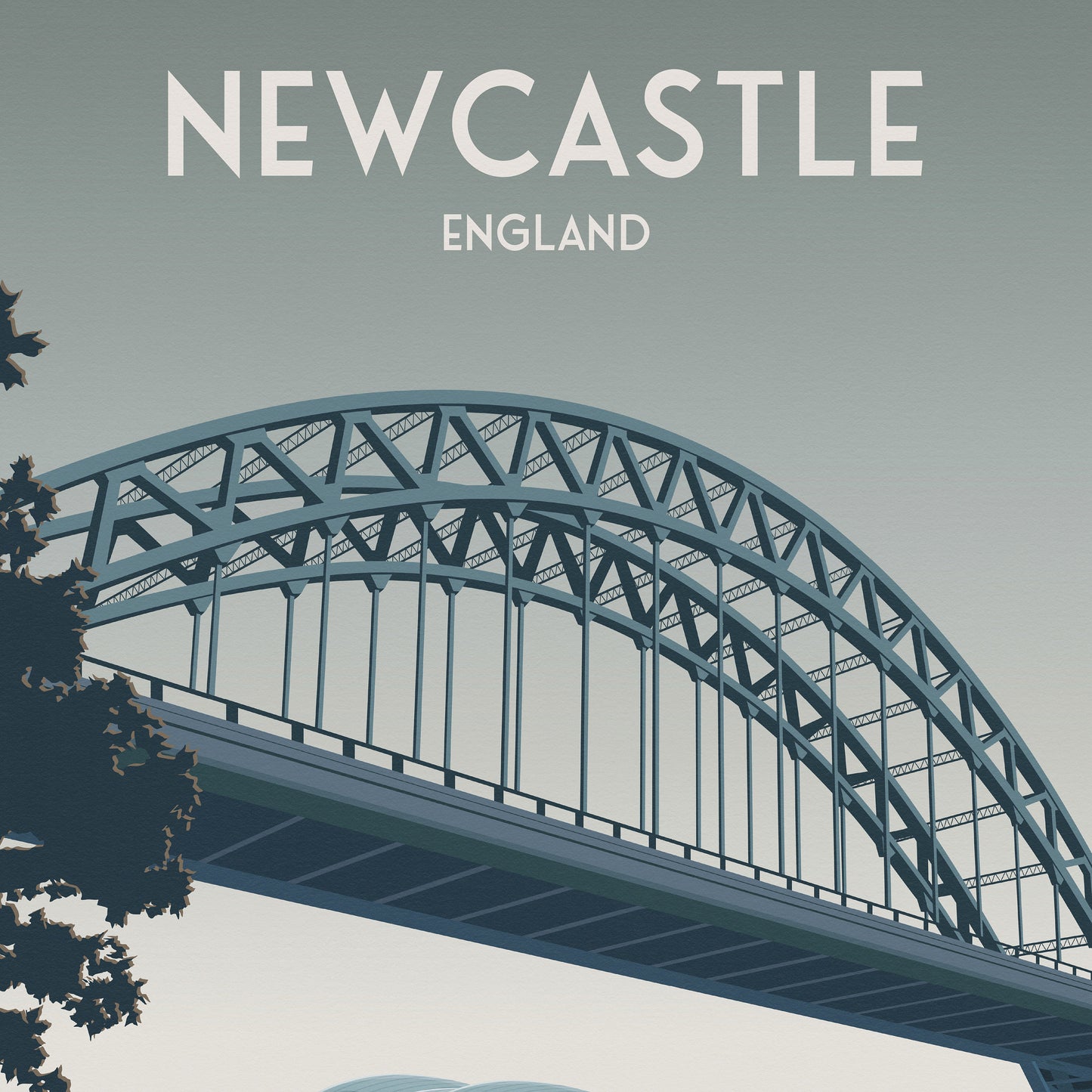 Newcastle Print - The Tyne Bridge - North East England Travel Poster - United Kingdom - Newcastle upon Tyne - Wedding gift - present