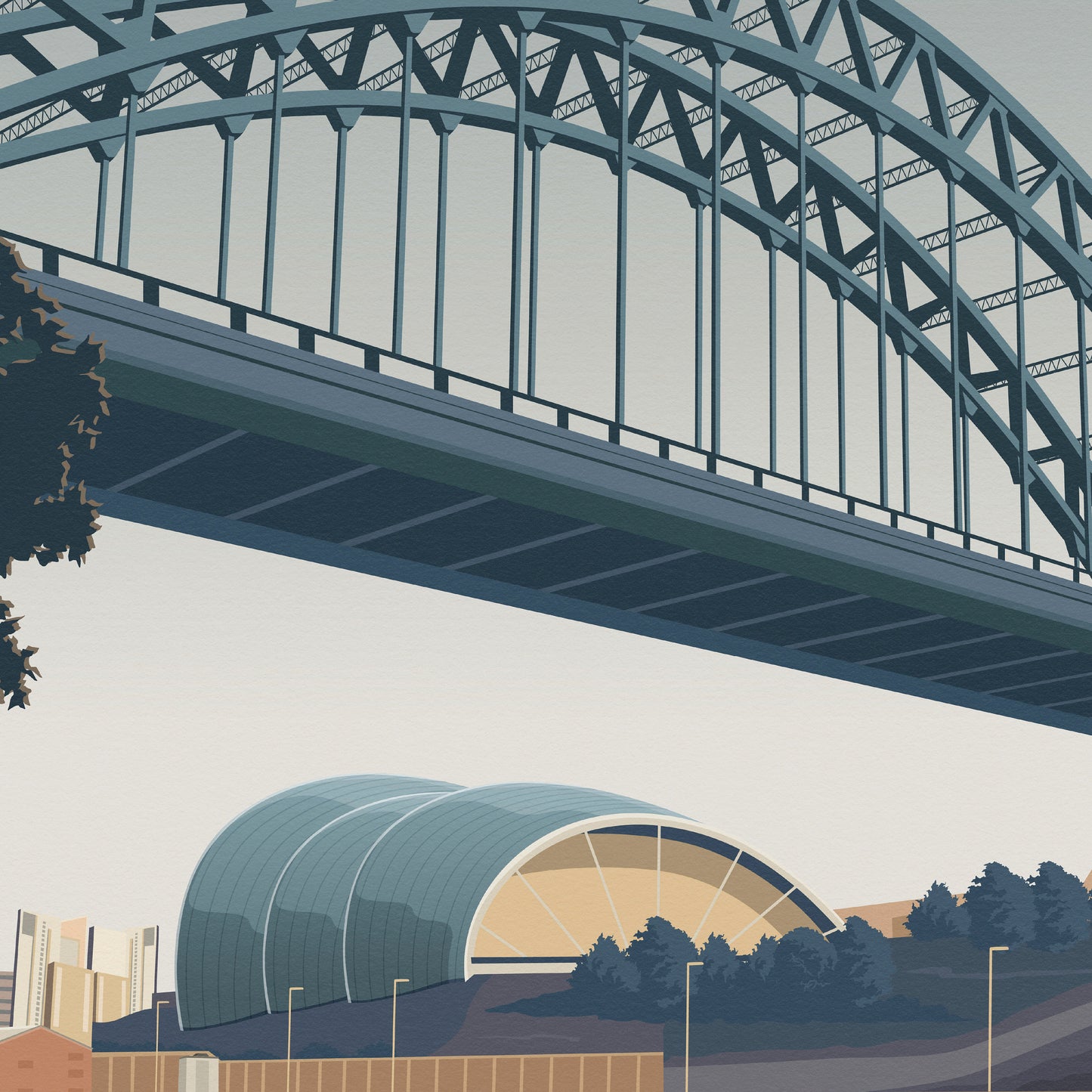 Newcastle Print - The Tyne Bridge - North East England Travel Poster - United Kingdom - Newcastle upon Tyne - Wedding gift - present