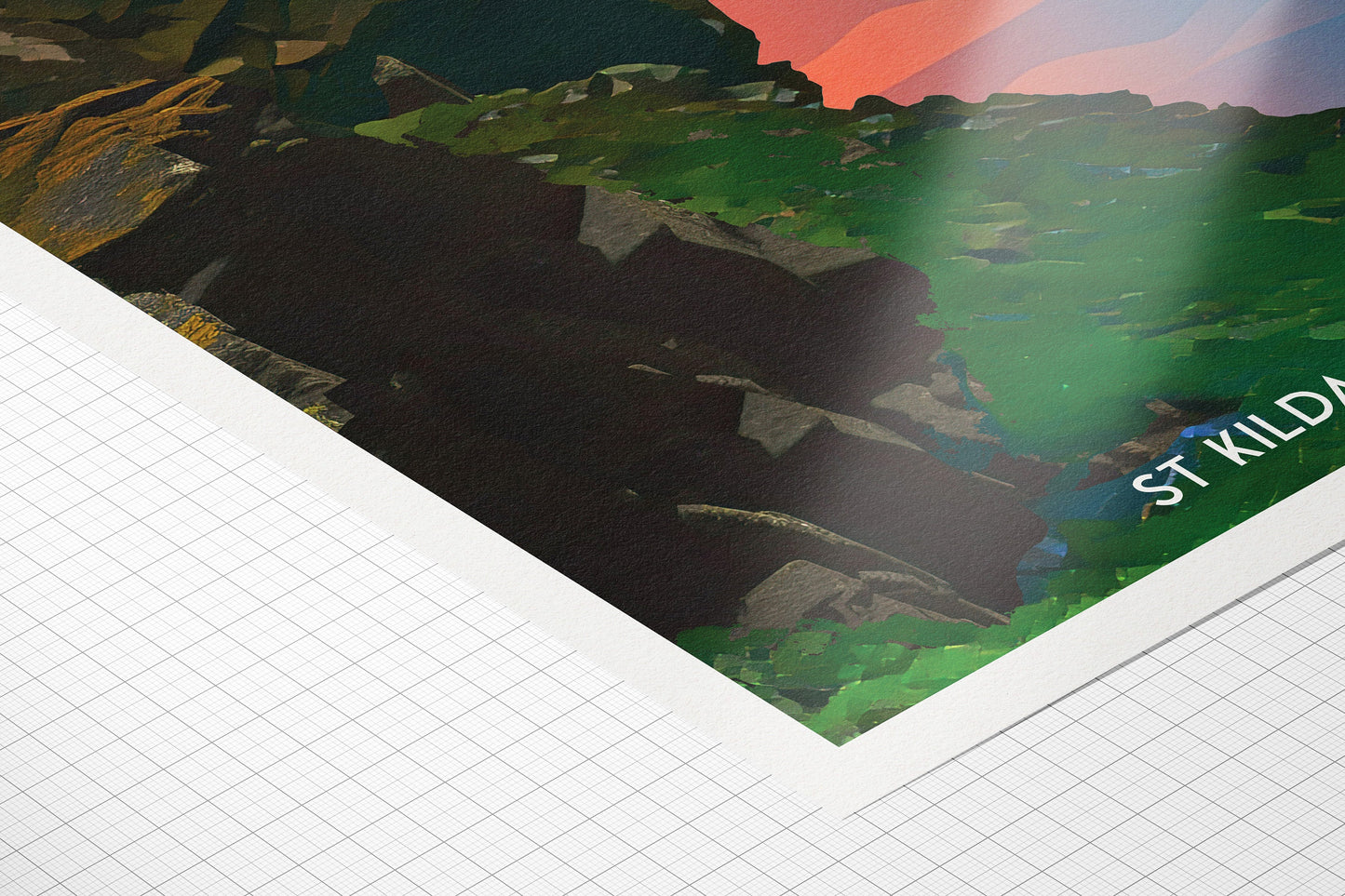 Hirta Print - St Kilda Archipelago - Travel Poster - Illustration - Hirta - Scottish Island - St Kilda Archipelago