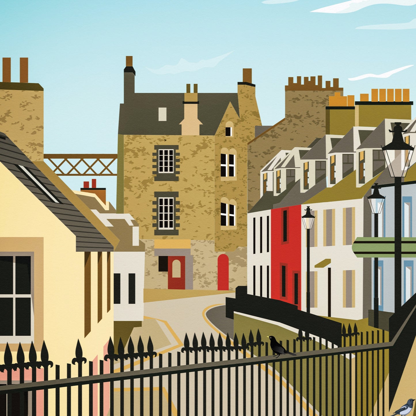 South Queensferry Print - Edinburgh Travel Poster