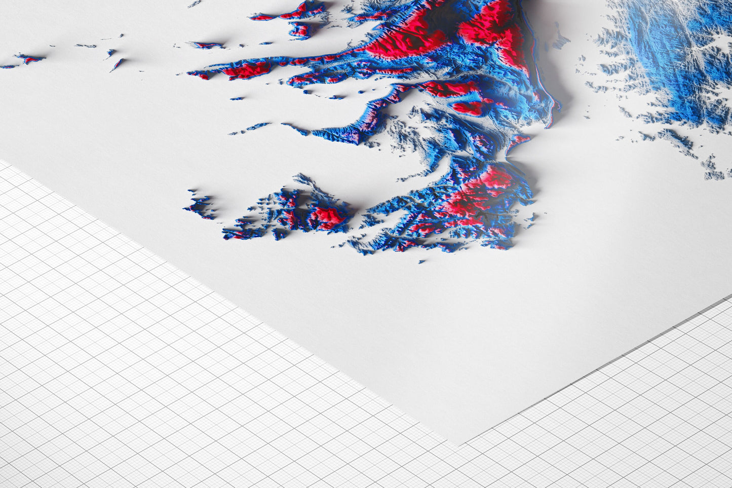Falkland Islands Art Relief Map - 2D Print - Geology - Shaded Relief Map