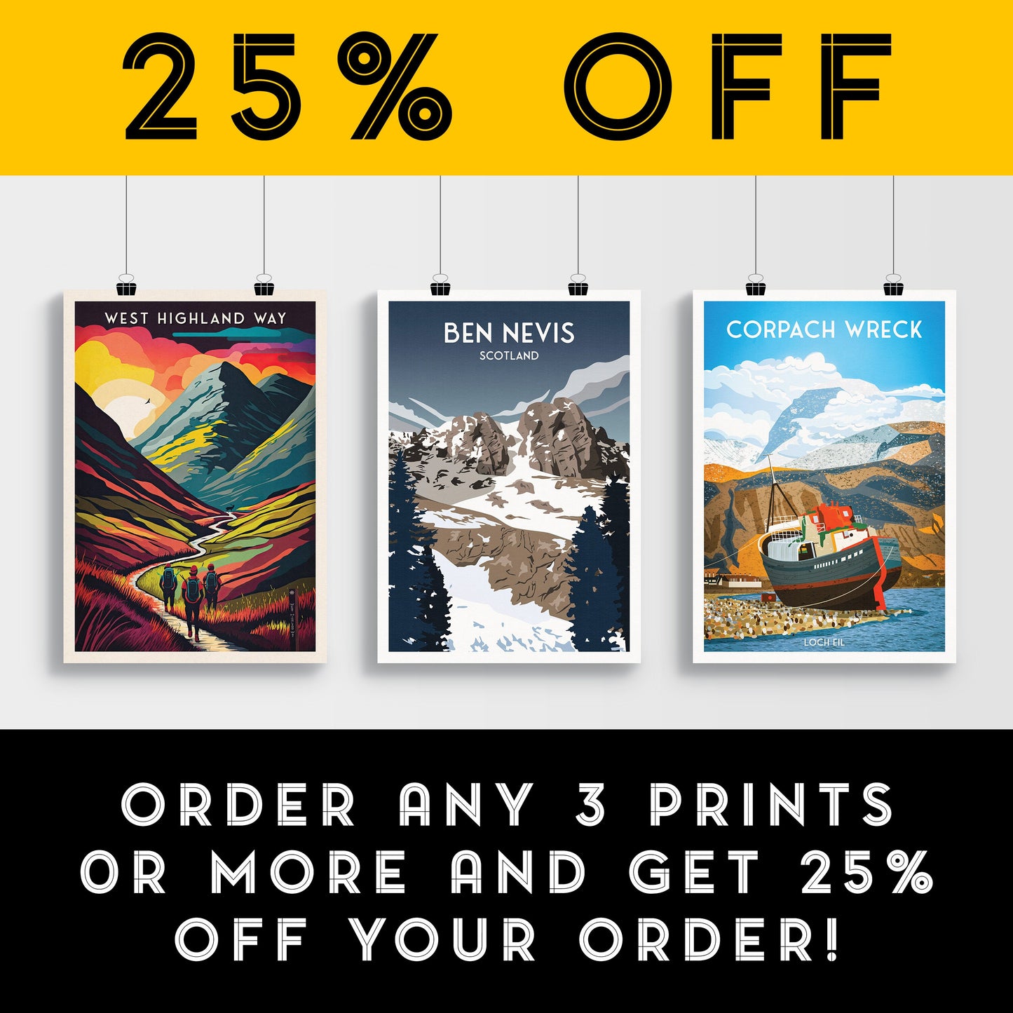Ben Nevis Print - Lochaber - Fort William - National Park Poster - Hillwalking, Mountains, West Highland Way, Scotland,Three Peaks Challenge