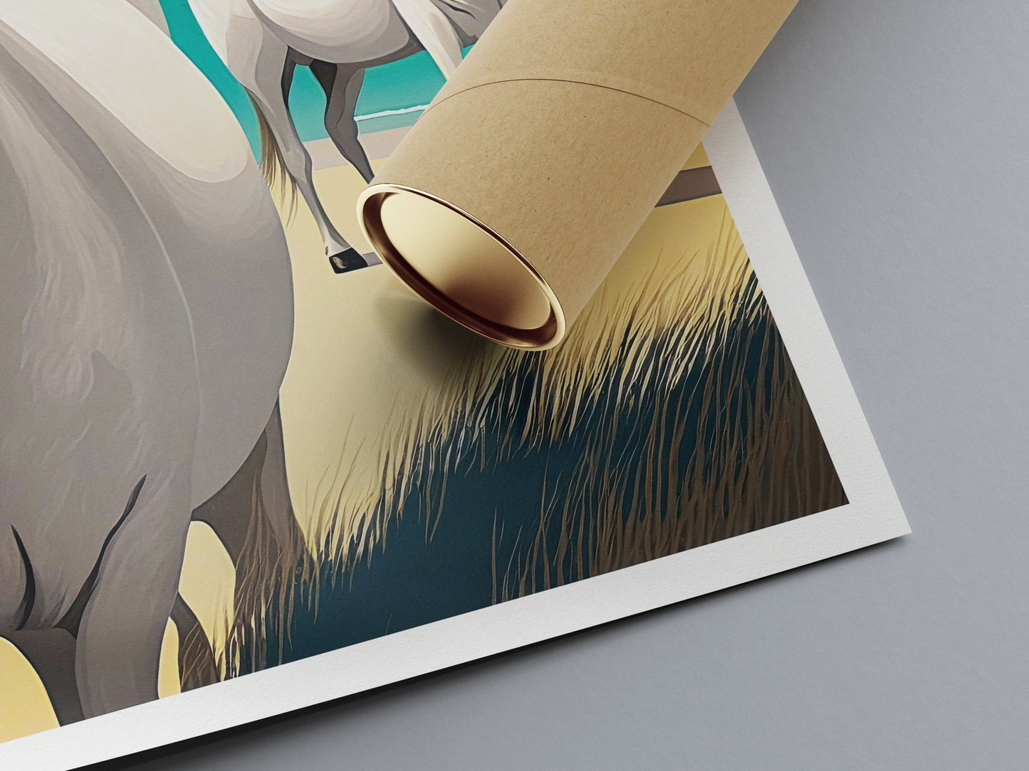 Eriskay Print - Travel Poster - Eriskay Ponies - Outer Hebrides Wall Art