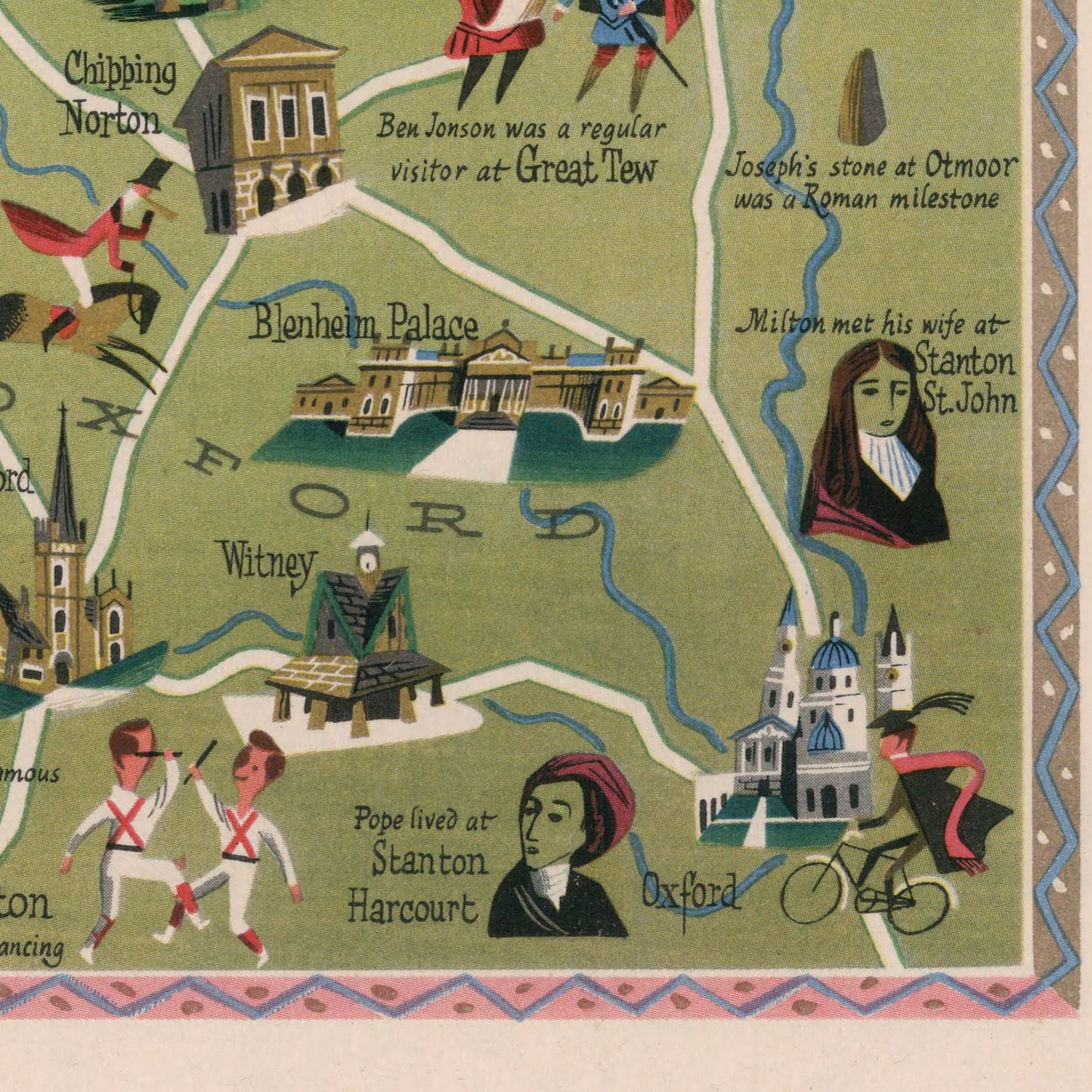 Map of the Shakespeare Country | A Dunlop map of the Shakespeare Country | Vintage Antique | 1950 | Stratford | Oxford | Warwick